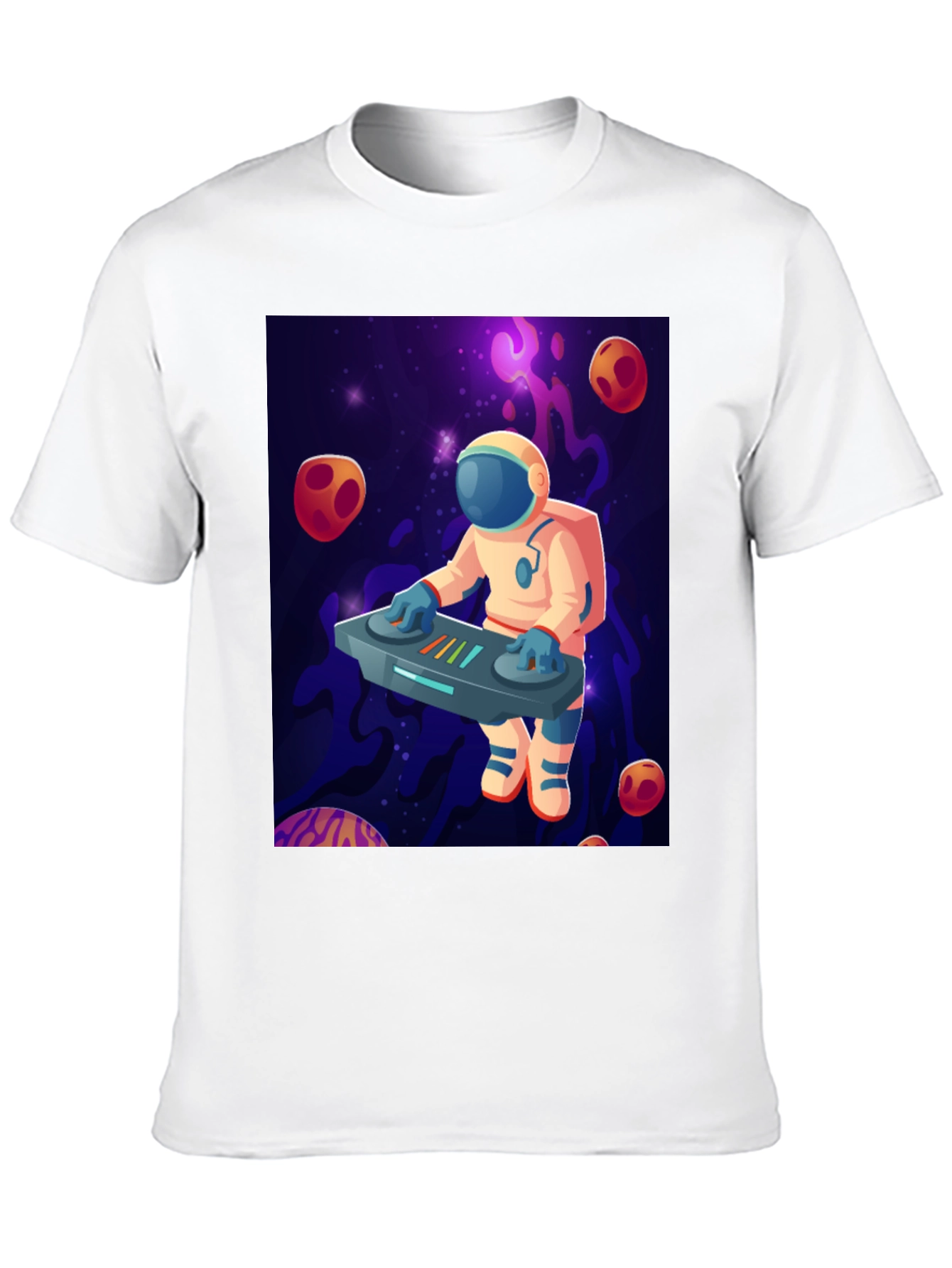 Black Astronaut DJ Graphic T-Shirt - Space Music Lover Tee view 10