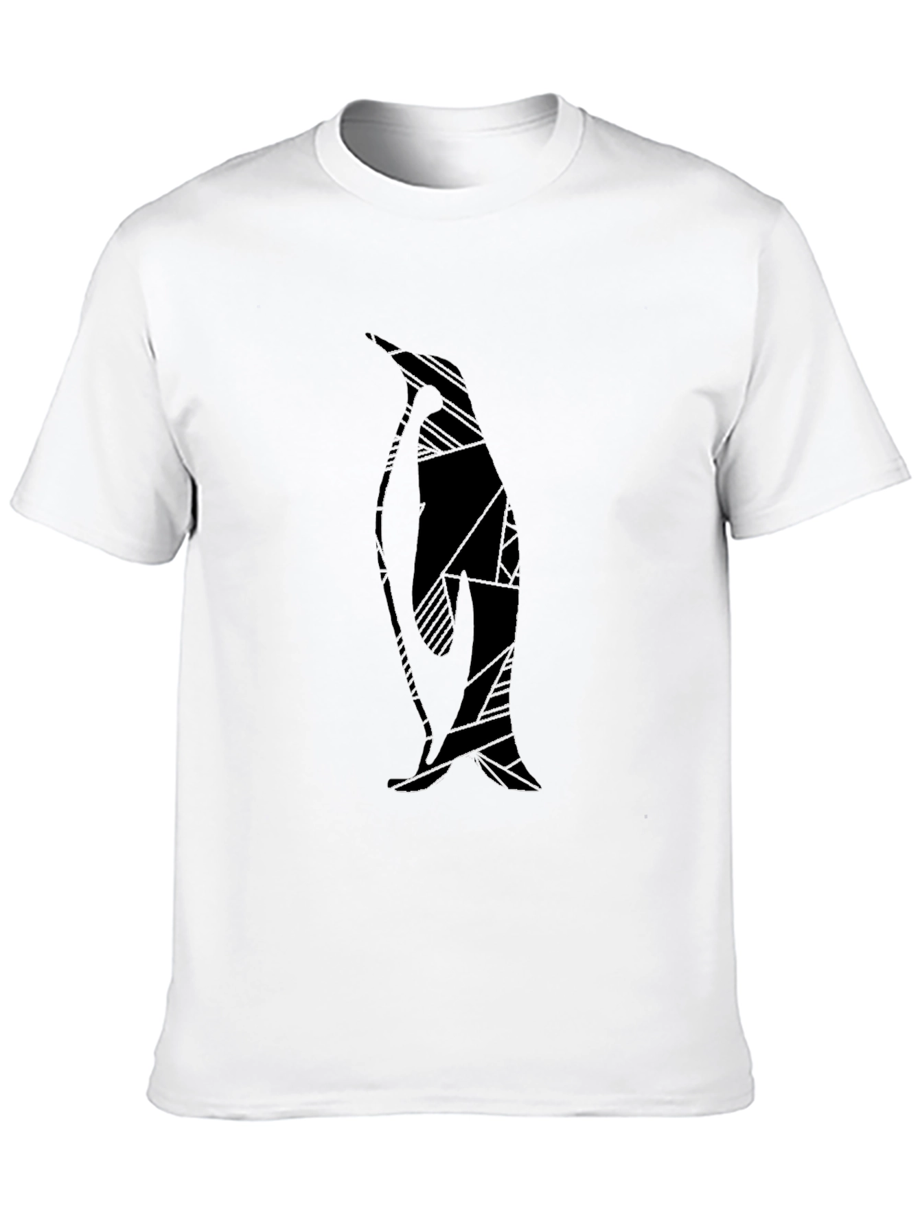 Black Abstract Penguin Graphic Print Black T-Shirt view 10