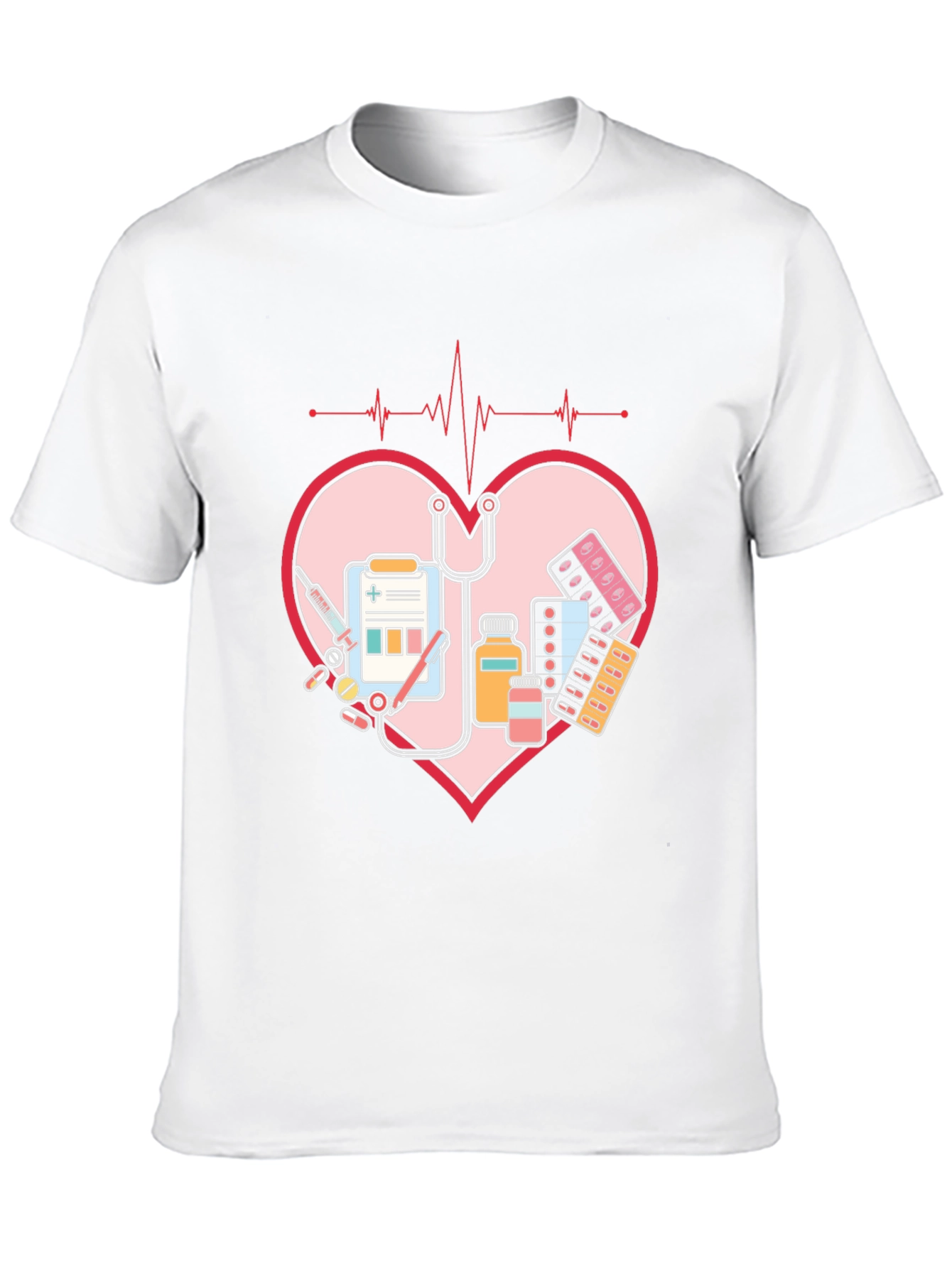 Black Heartbeat Nurse T-Shirt - Medical Love Tee view 10