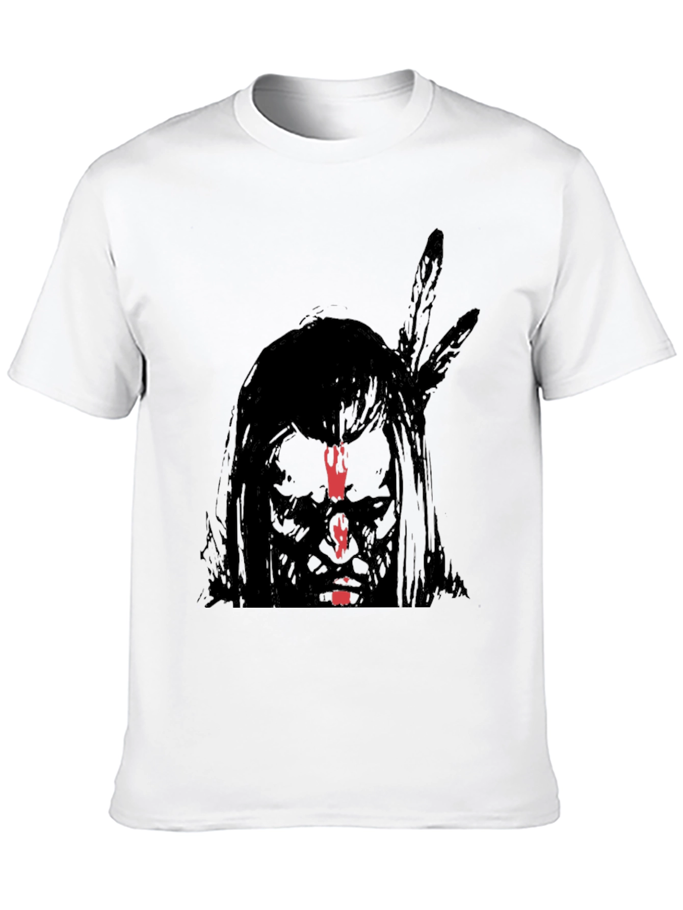 Black Native American Graphic Print Black T-Shirt view 10