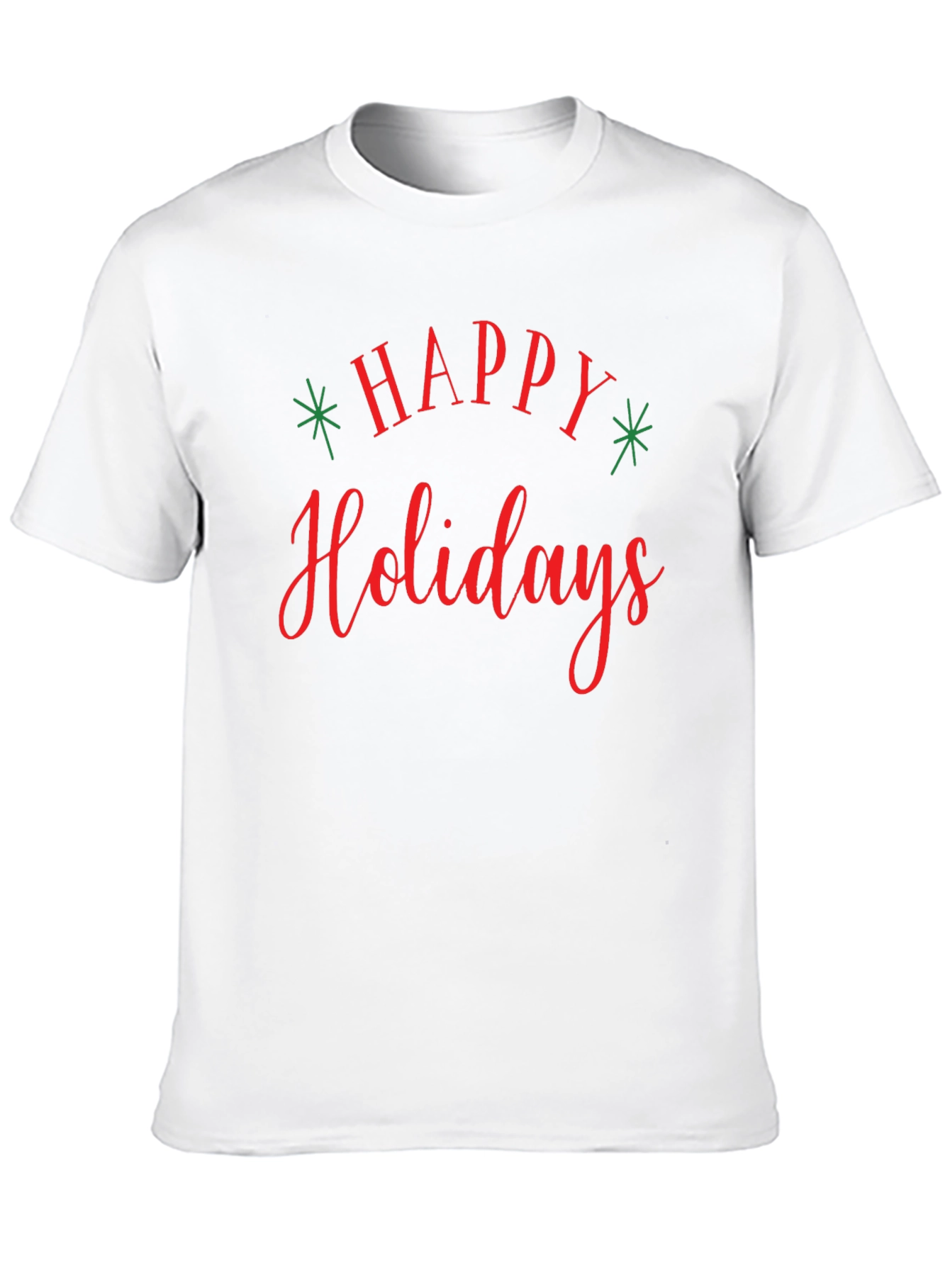 Black Happy Holidays Graphic T-Shirt - Festive Holiday Apparel view 10