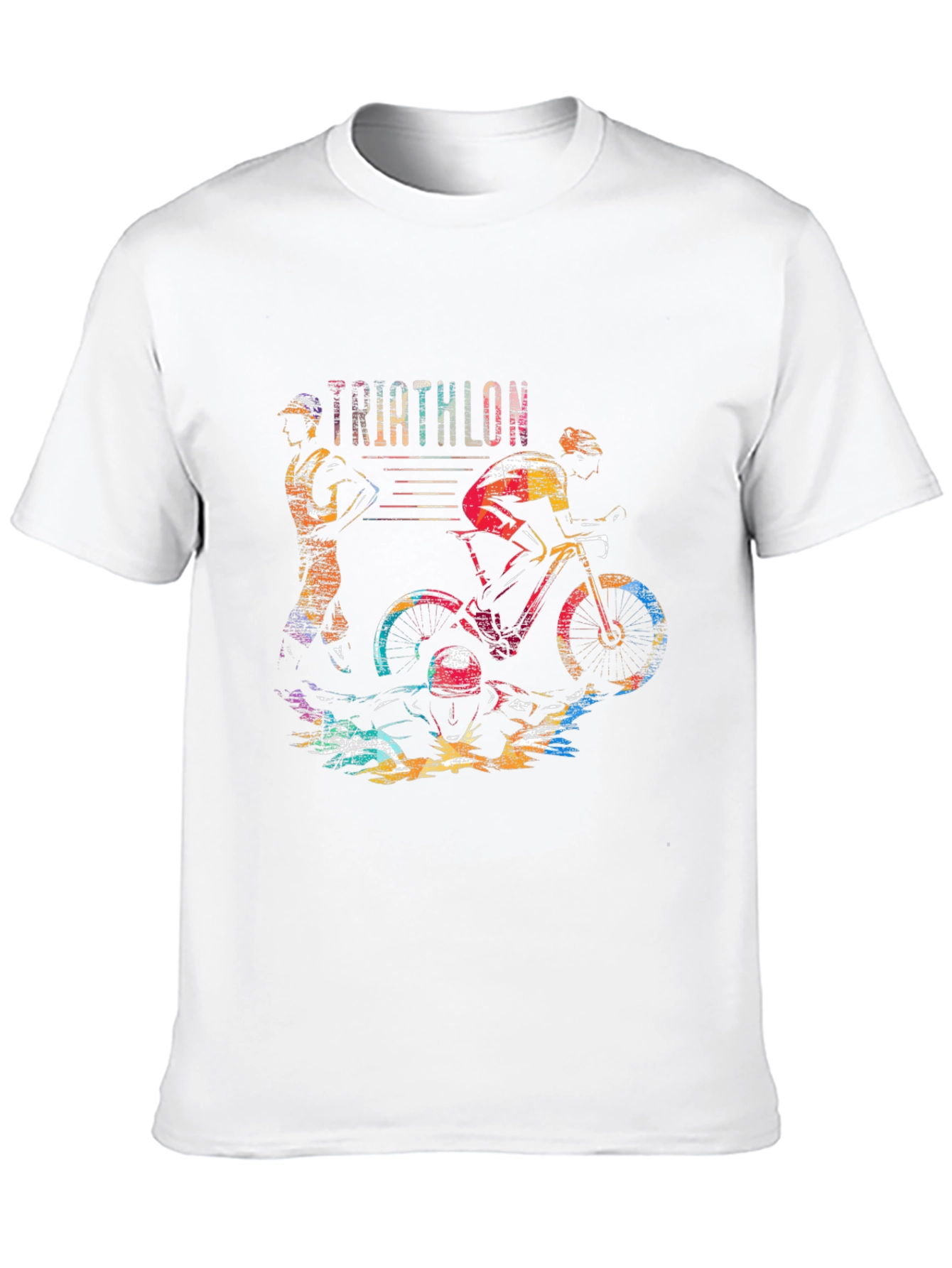 Black Triathlon Graphic Tee - Sporty Black T-Shirt view 10
