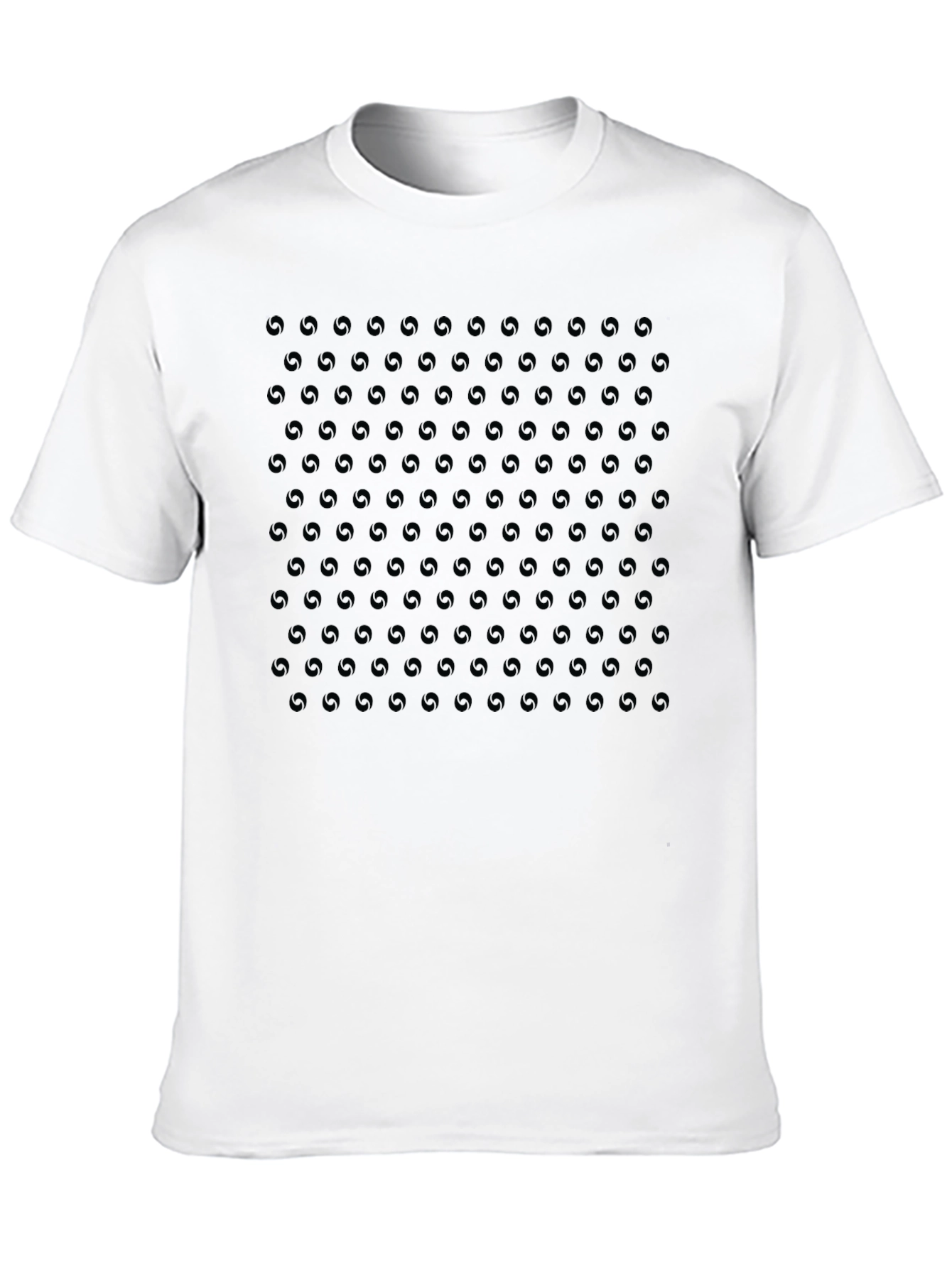 Black Monochrome Aperture Pattern Crew Neck T-Shirt view 10