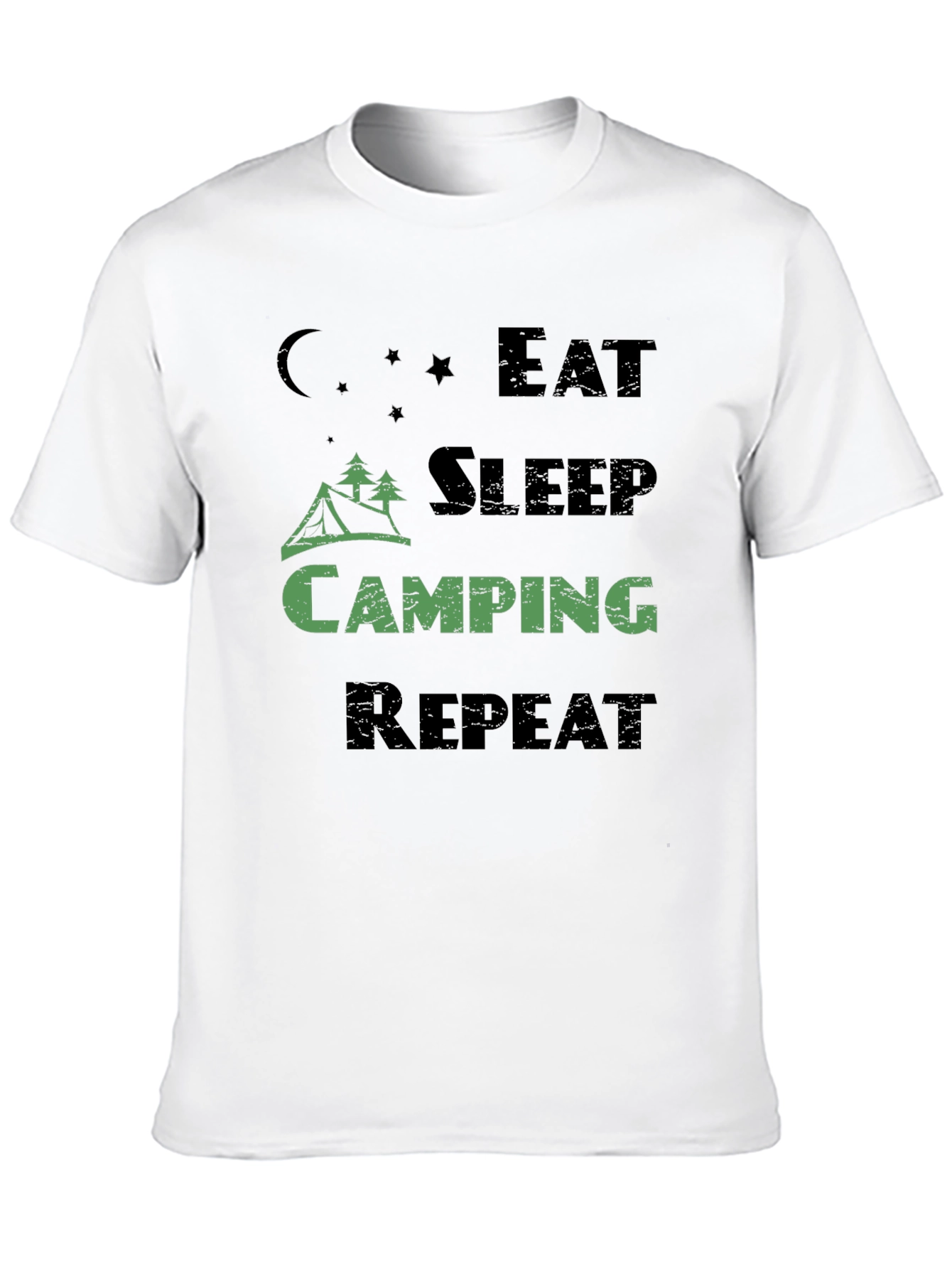 Black Eat Sleep Camping Repeat Men's T-Shirt view 10