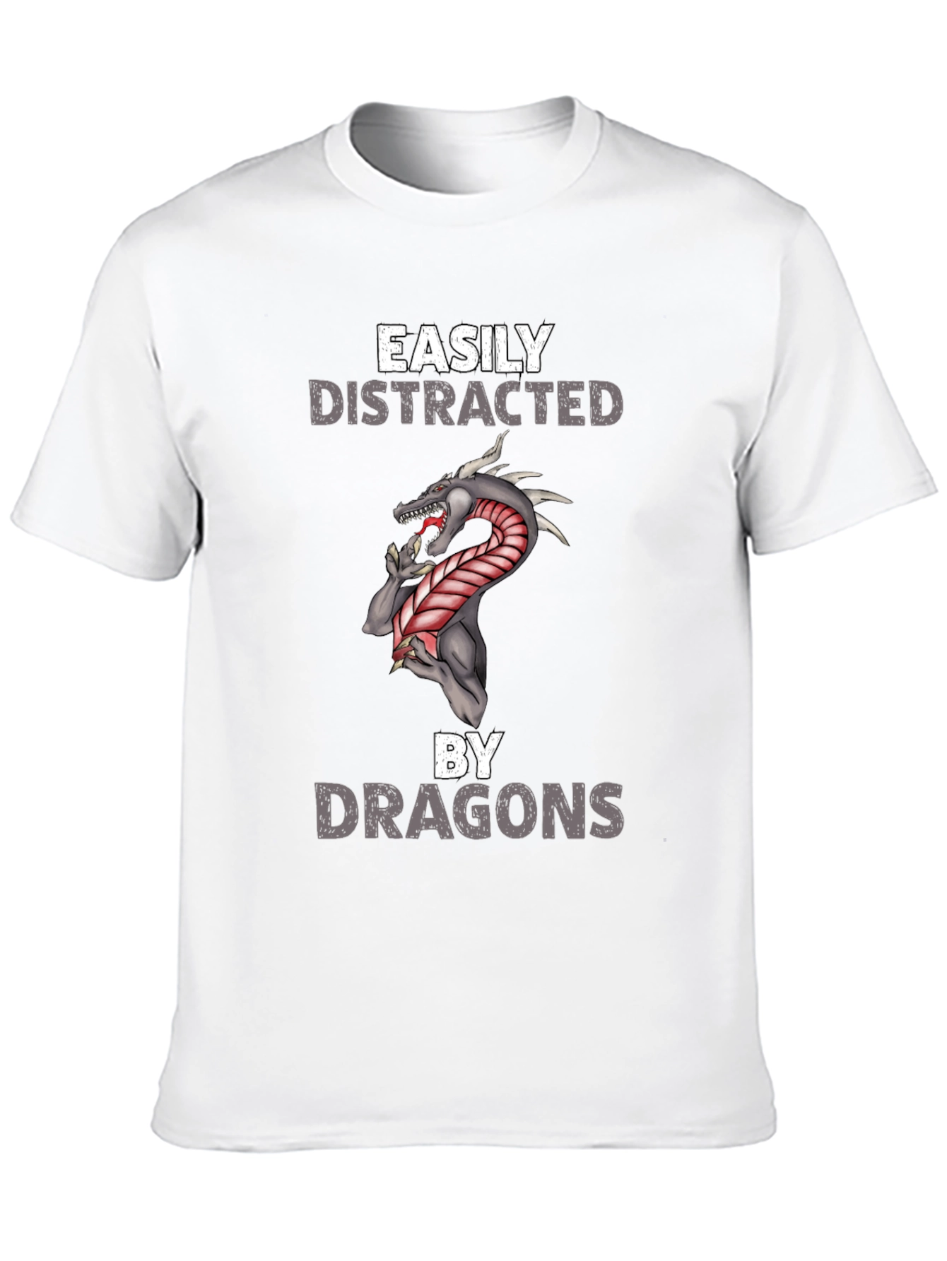 Black Easily Distracted By Dragons T-Shirt view 10