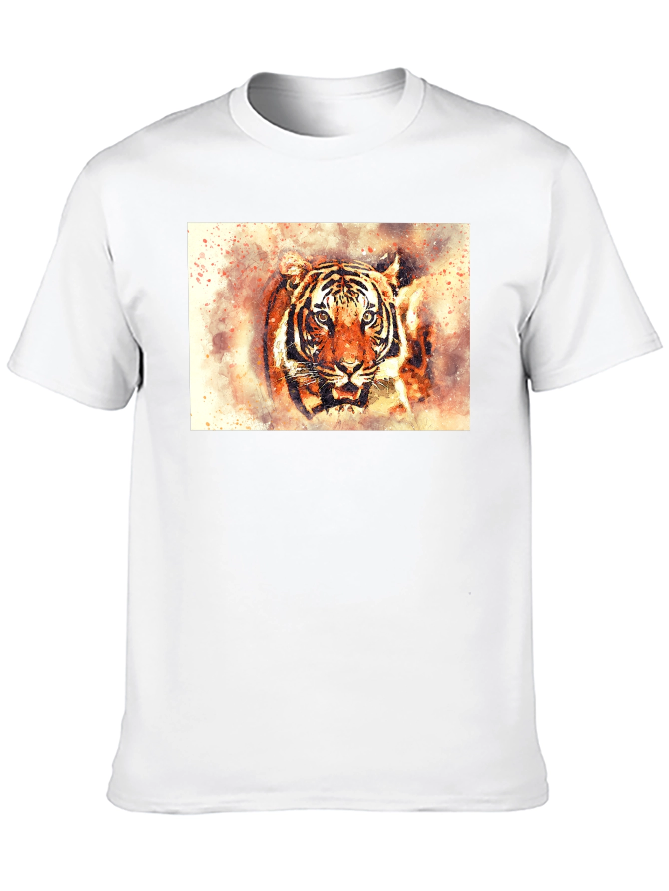 Black Tiger Watercolor Graphic Tee view 10