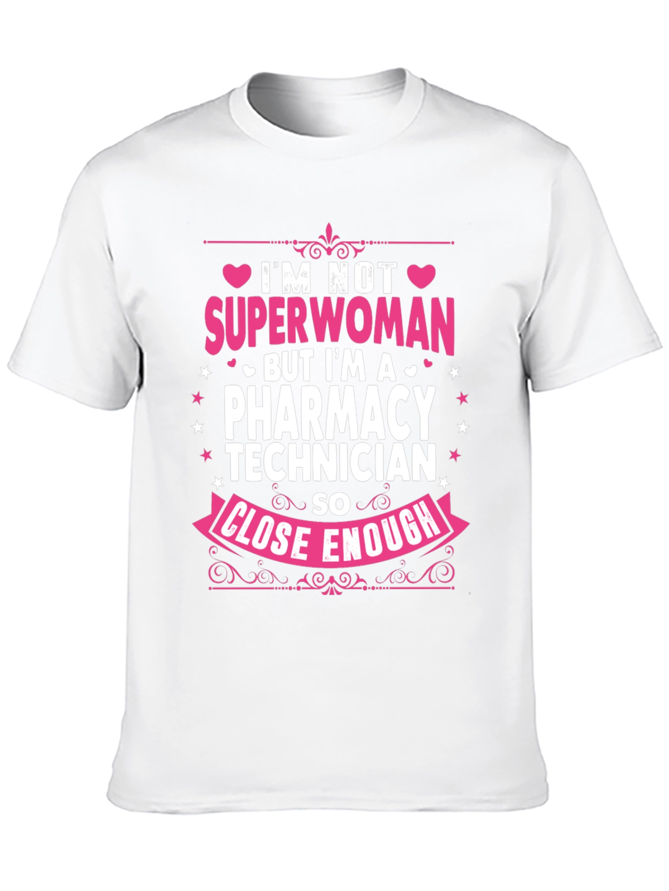 Black Pharmacy Technician T-Shirt - Superwoman Close Enough view 10