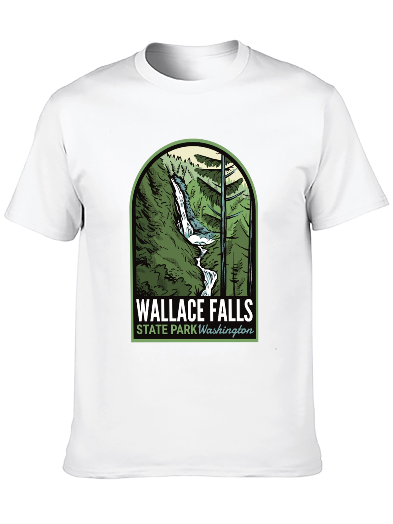 Black Wallace Falls State Park T-Shirt view 10