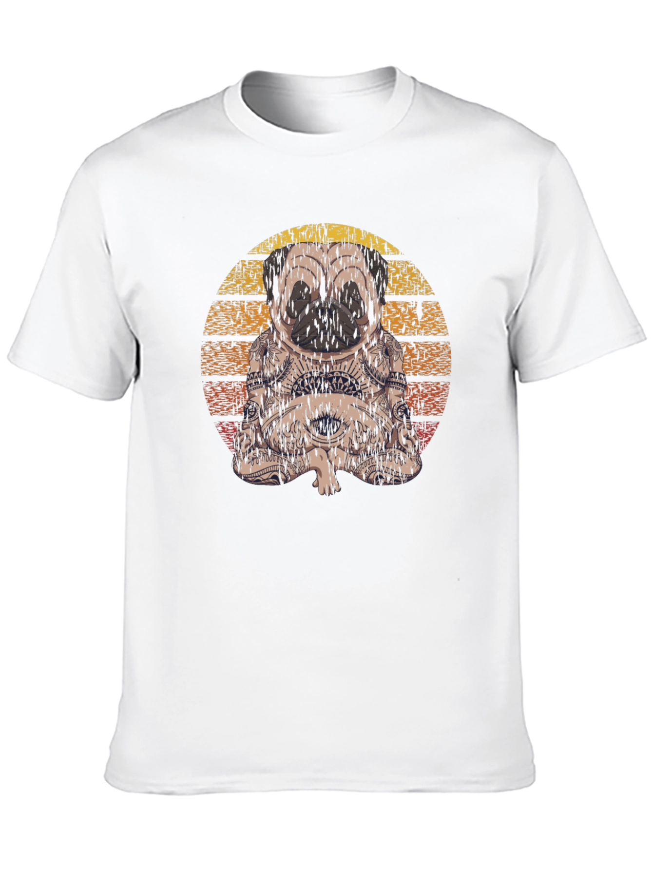 Black Meditating Pug T-Shirt - Black view 10