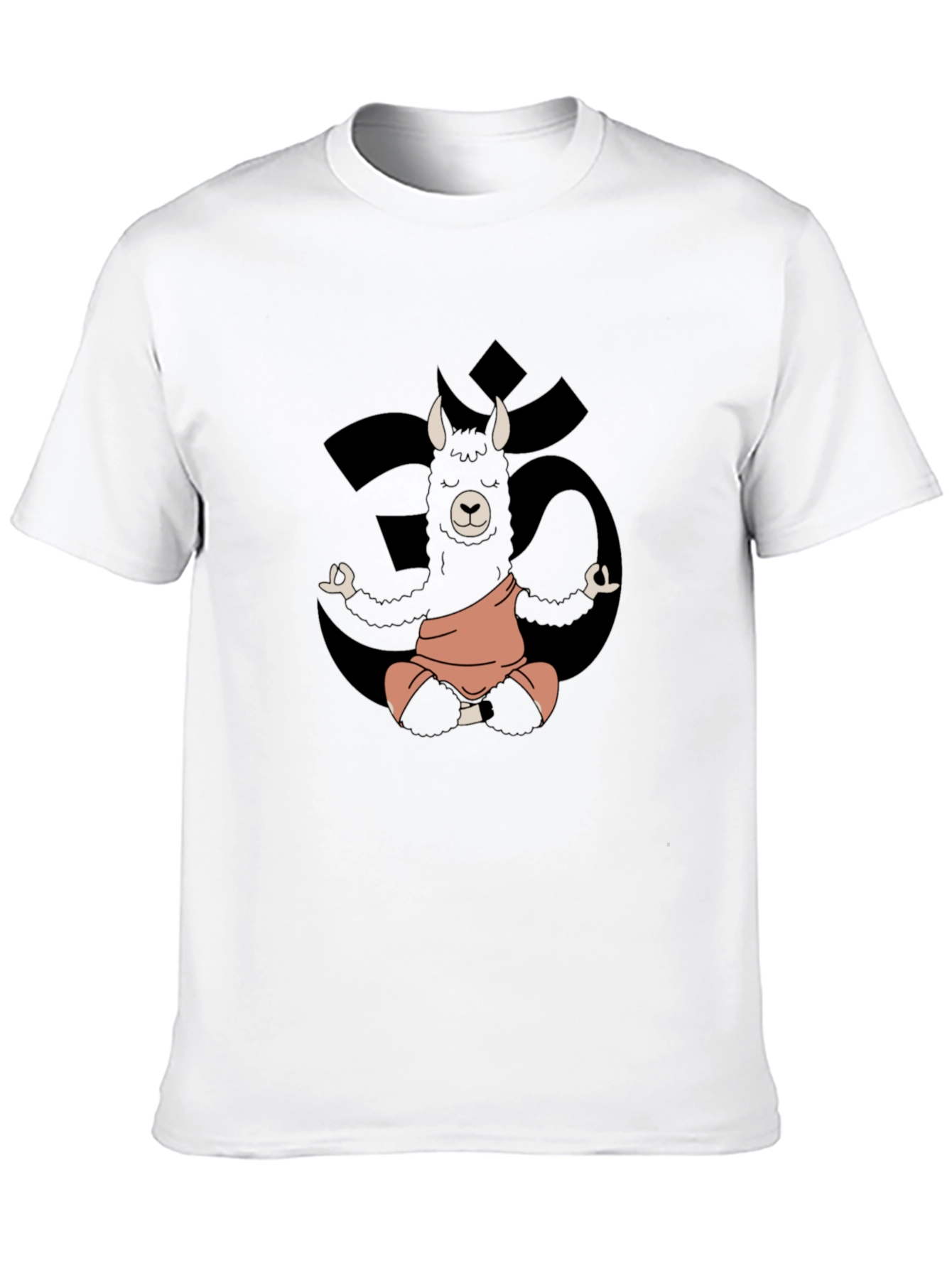 Black Meditating Llama Yoga T-Shirt view 10