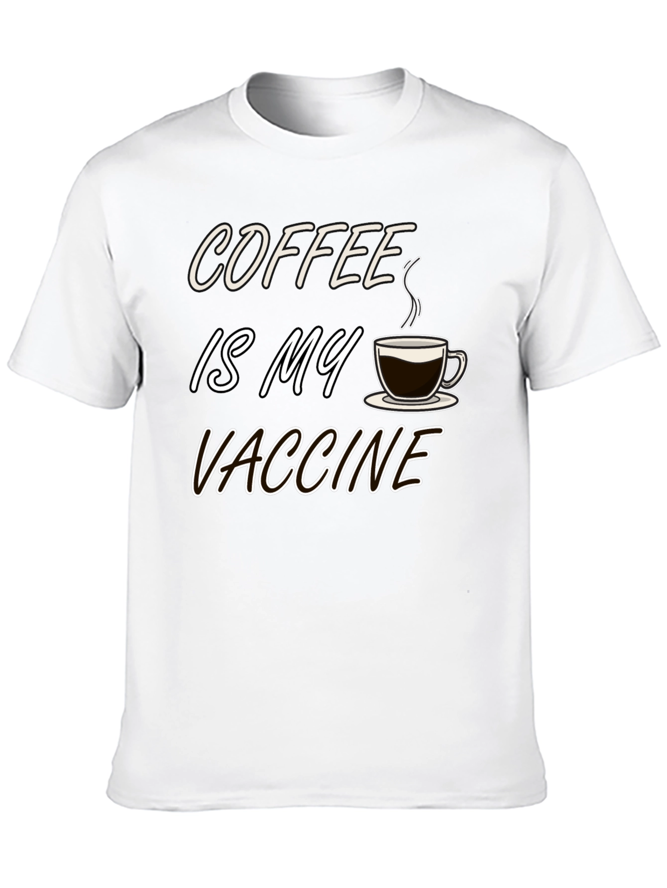 Black Coffee is My Vaccine Black T-Shirt view 10