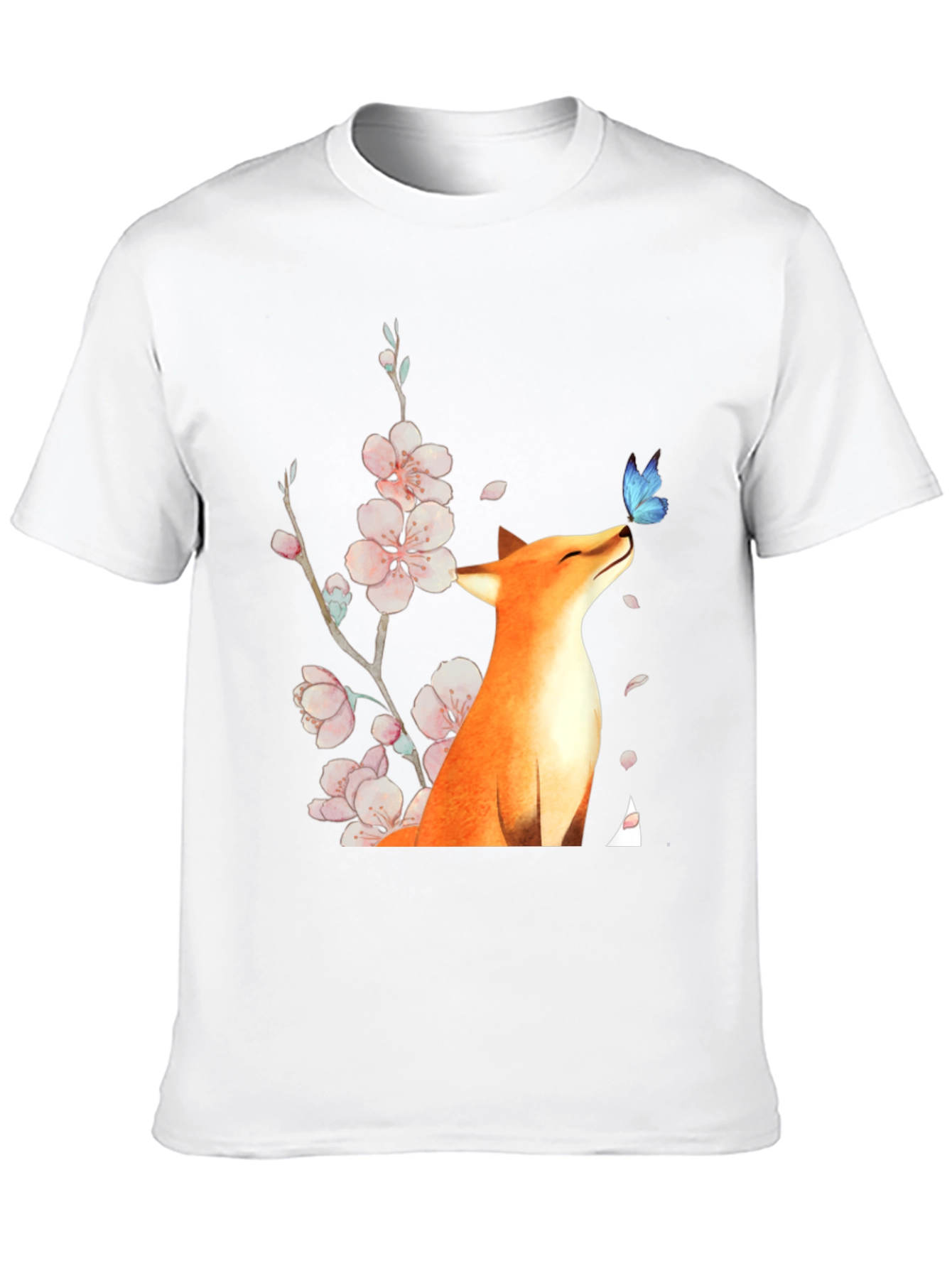 Black Fox & Butterfly Graphic Tee - Unisex Black T-Shirt view 10