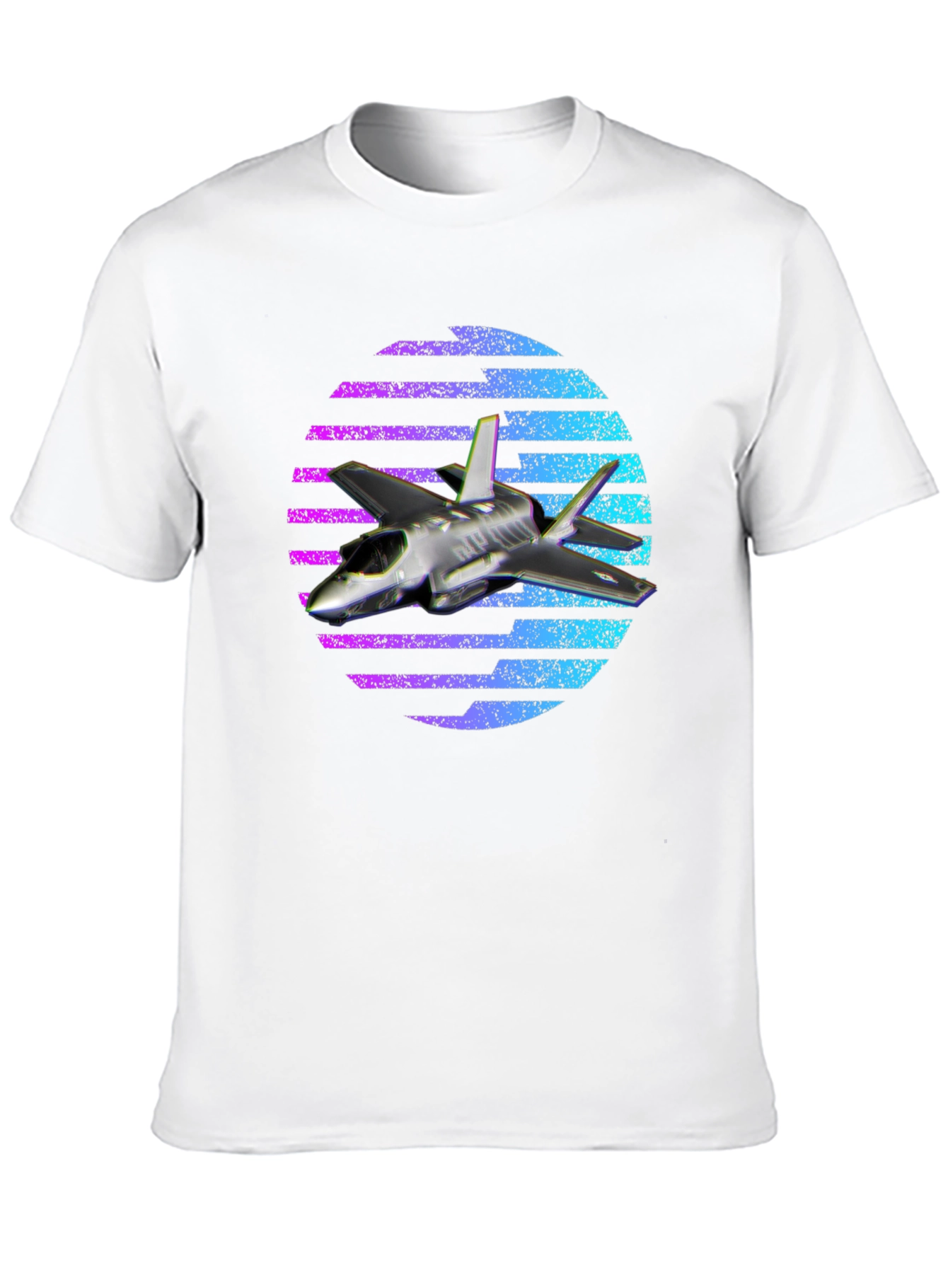 Black Jet Fighter T-Shirt - Vaporwave Design view 10