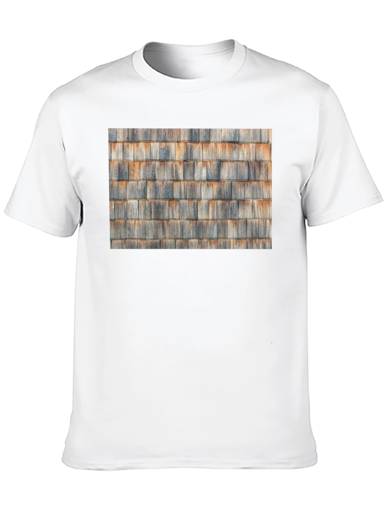 Black Rustic Cedar Shingle Pattern Black T-Shirt view 10