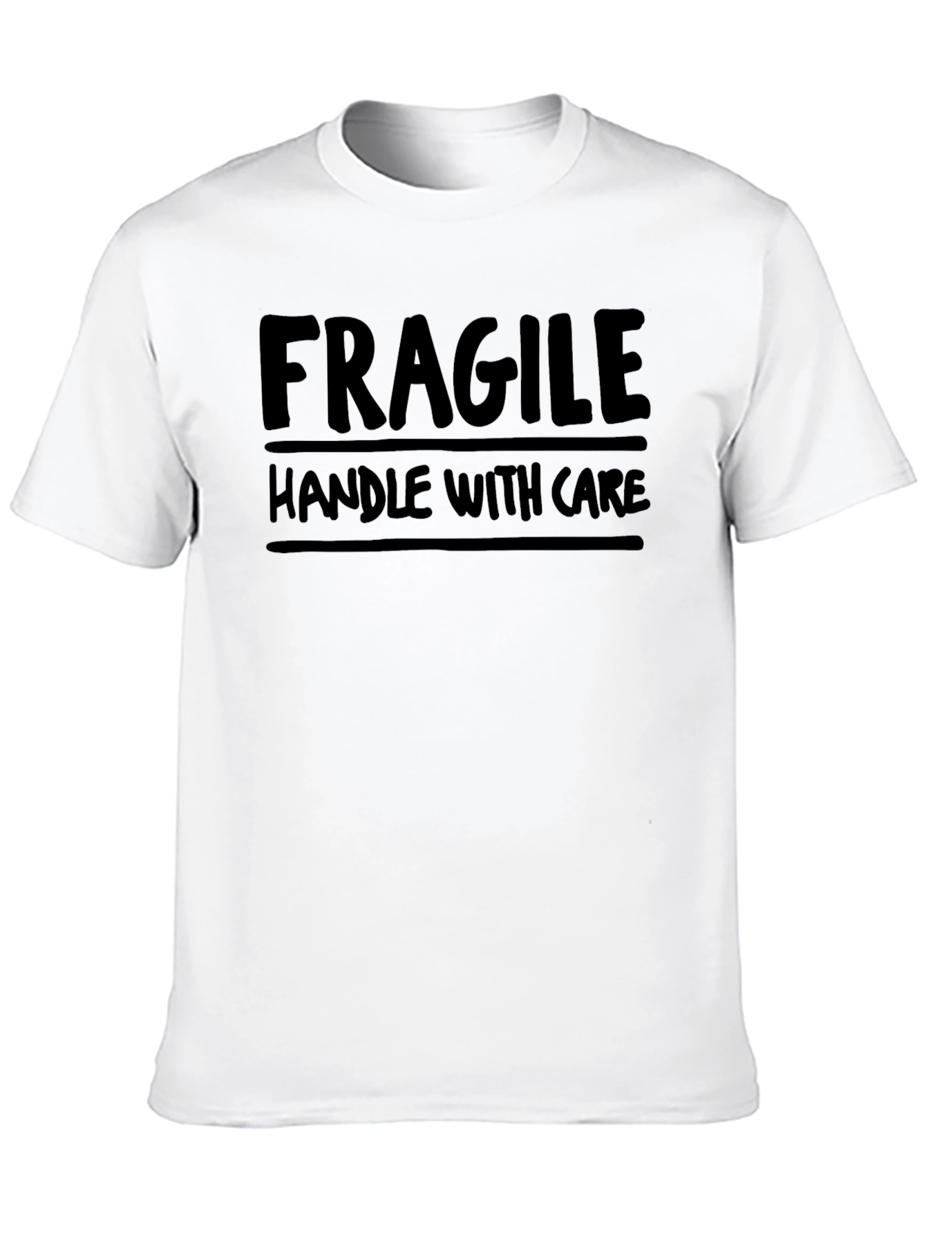 Black Fragile Handle With Care Funny Graphic T-Shirt view 10