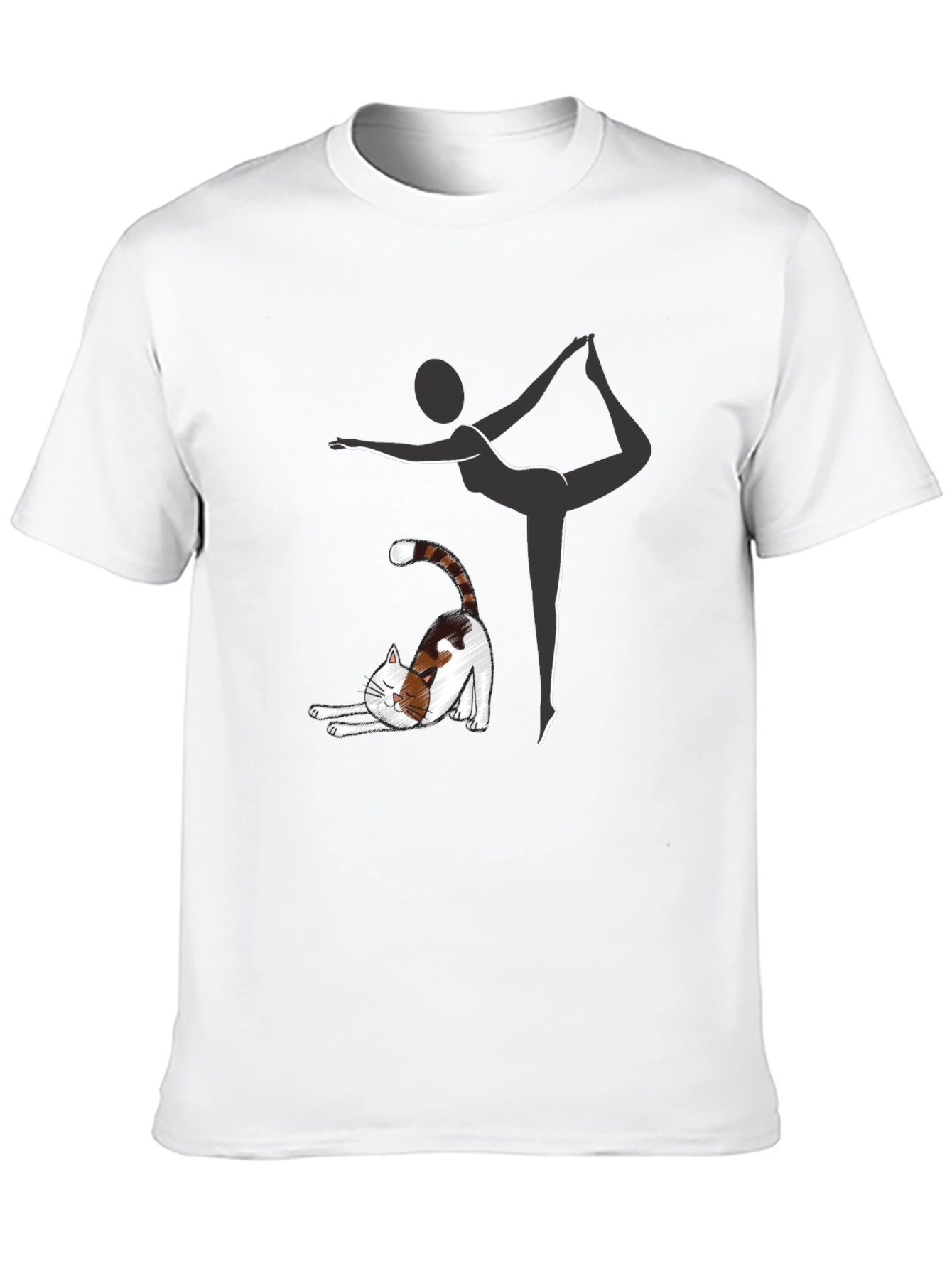 Black Yoga Cat T-Shirt view 10