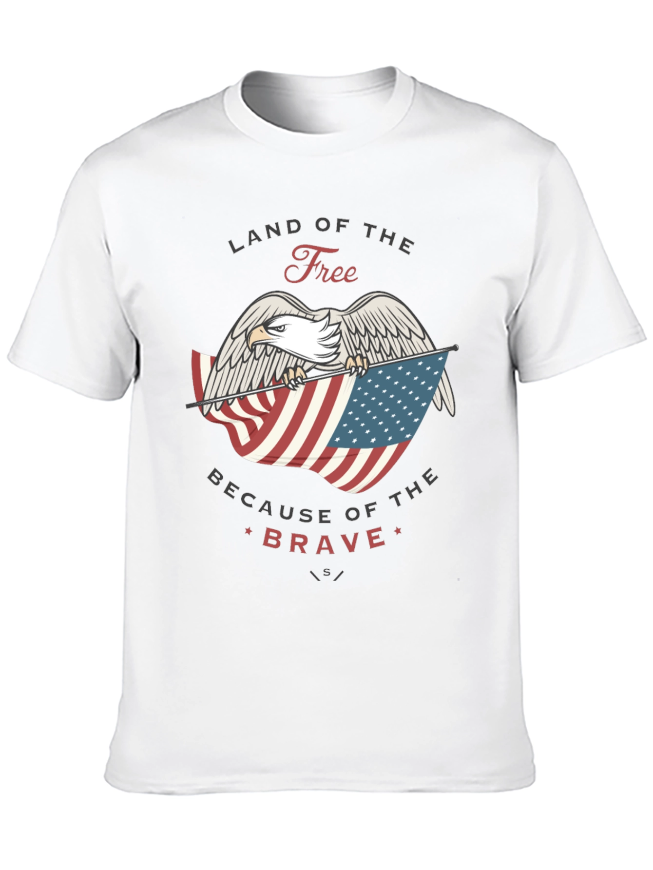 Black Land of the Free Patriotic Eagle Graphic Tee view 10
