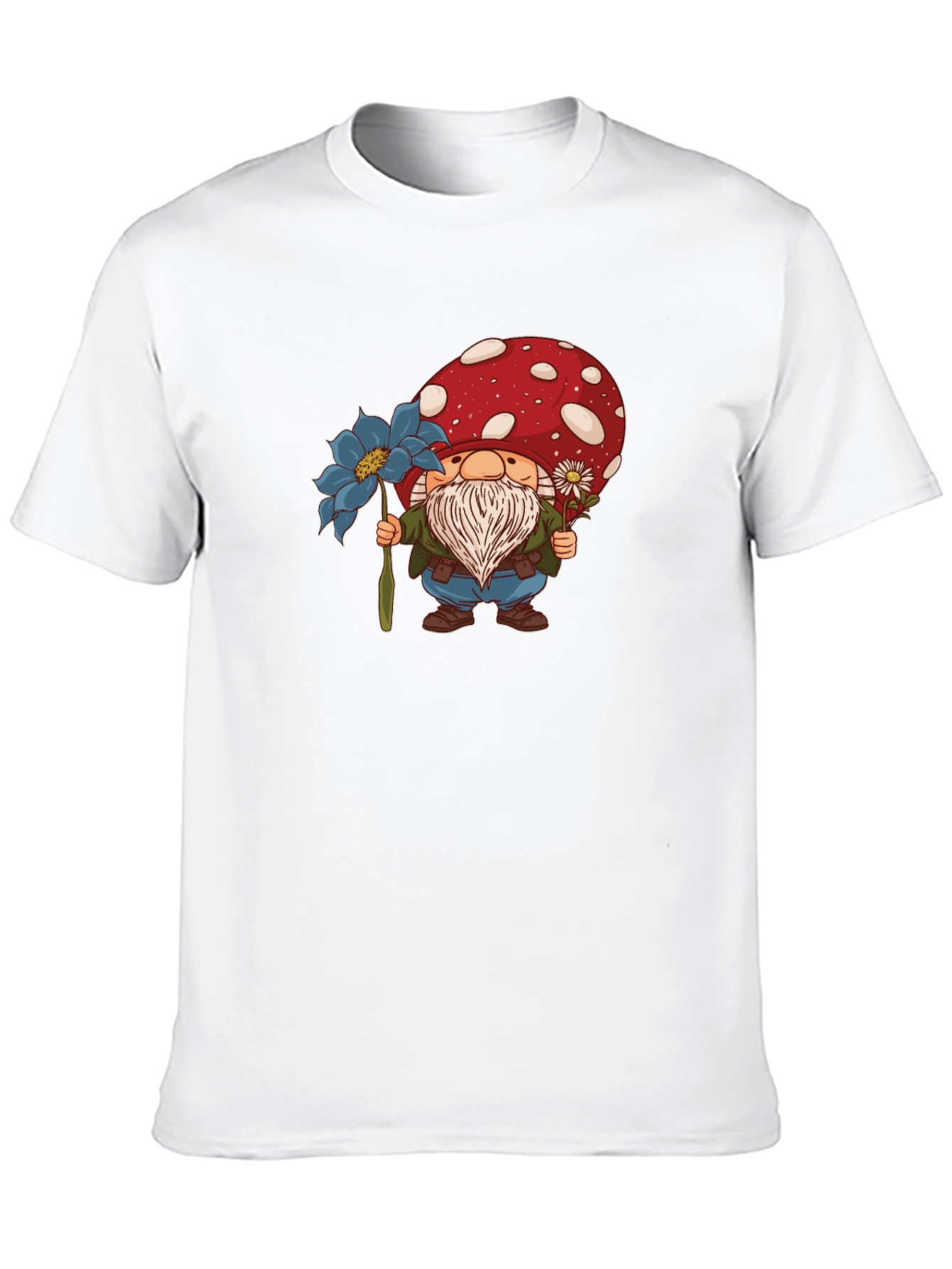 Black Mushroom Gnome T-Shirt - Whimsical Garden Style view 10