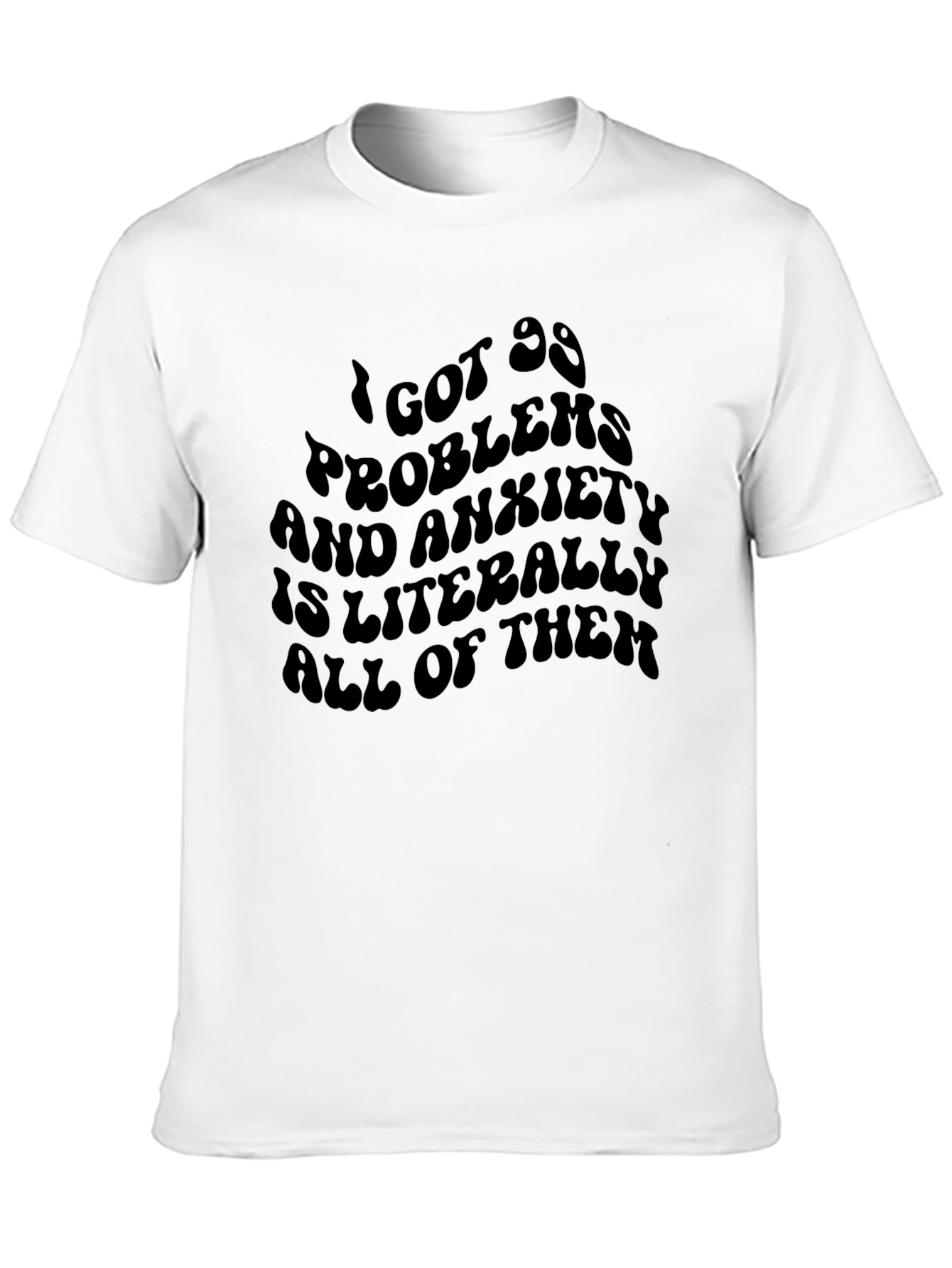 Black Anxiety Funny Graphic T-Shirt view 10