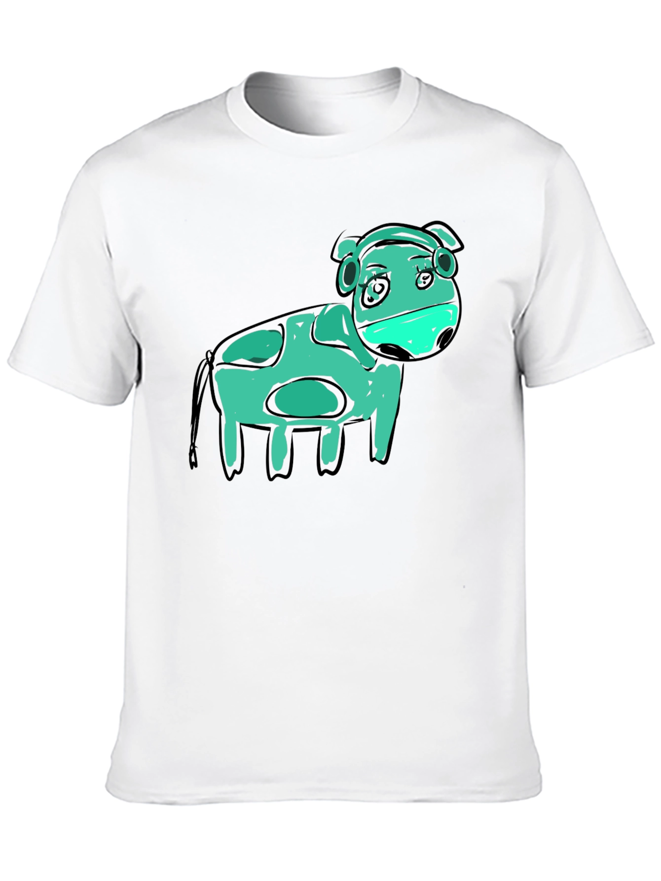 Black Cow Graphic Black T-Shirt - Unique Art view 10