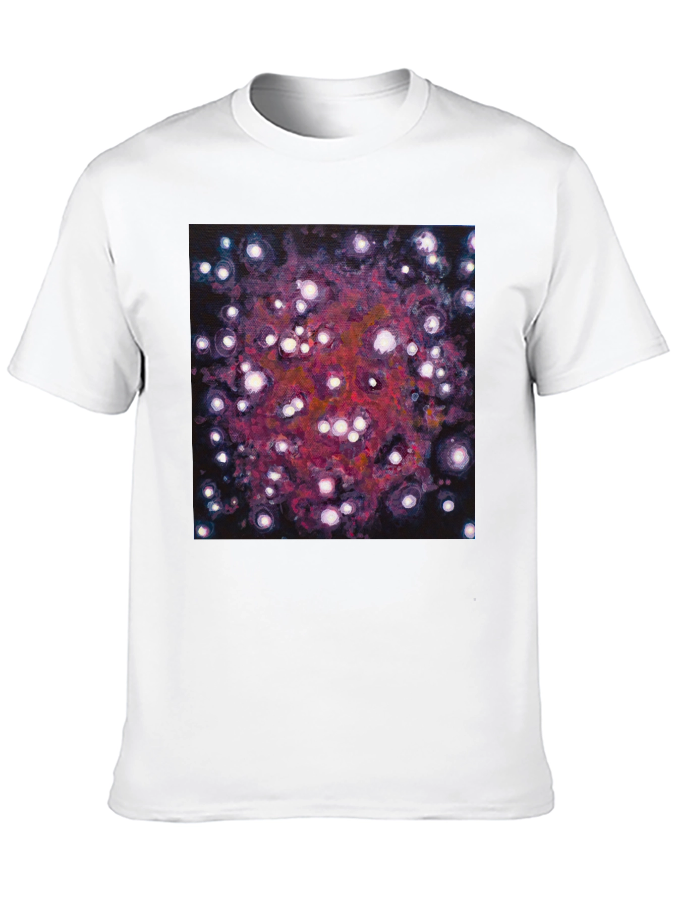 Black Abstract Galaxy Print Black T-Shirt view 10