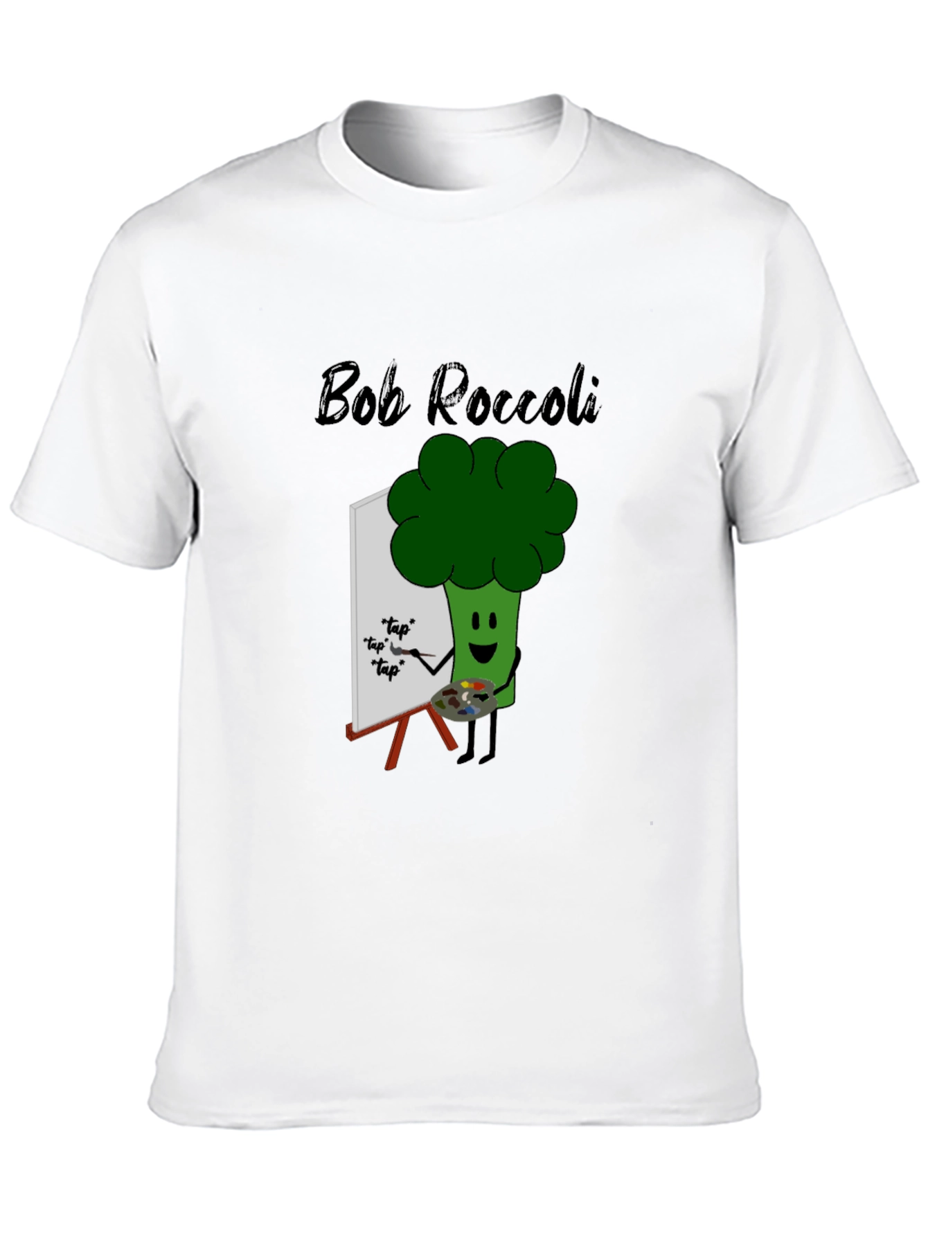 Black Bob Roccoli T-Shirt: Quirky Broccoli Artist Tee view 10