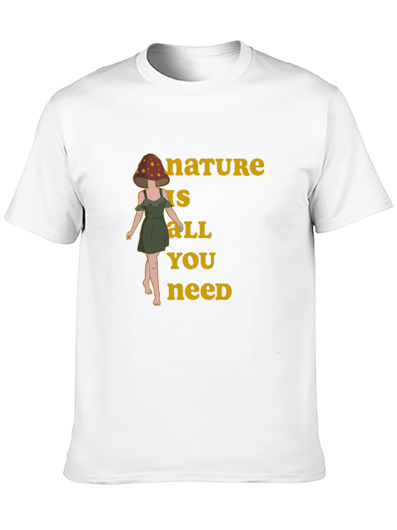 Black Nature is All You Need Mushroom Head T-Shirt view 10