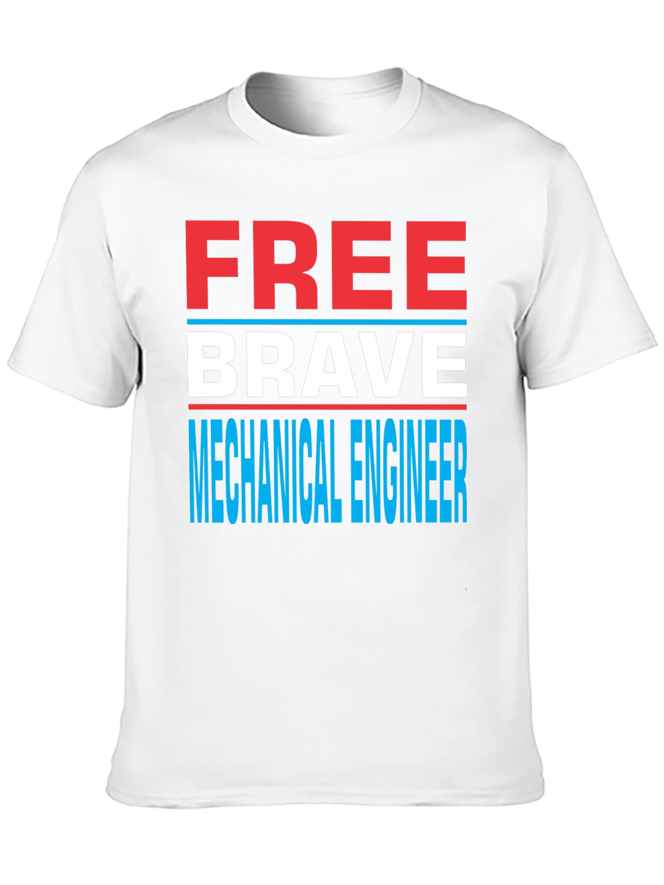 Black Free Brave Mechanical Engineer Novelty T-Shirt view 10