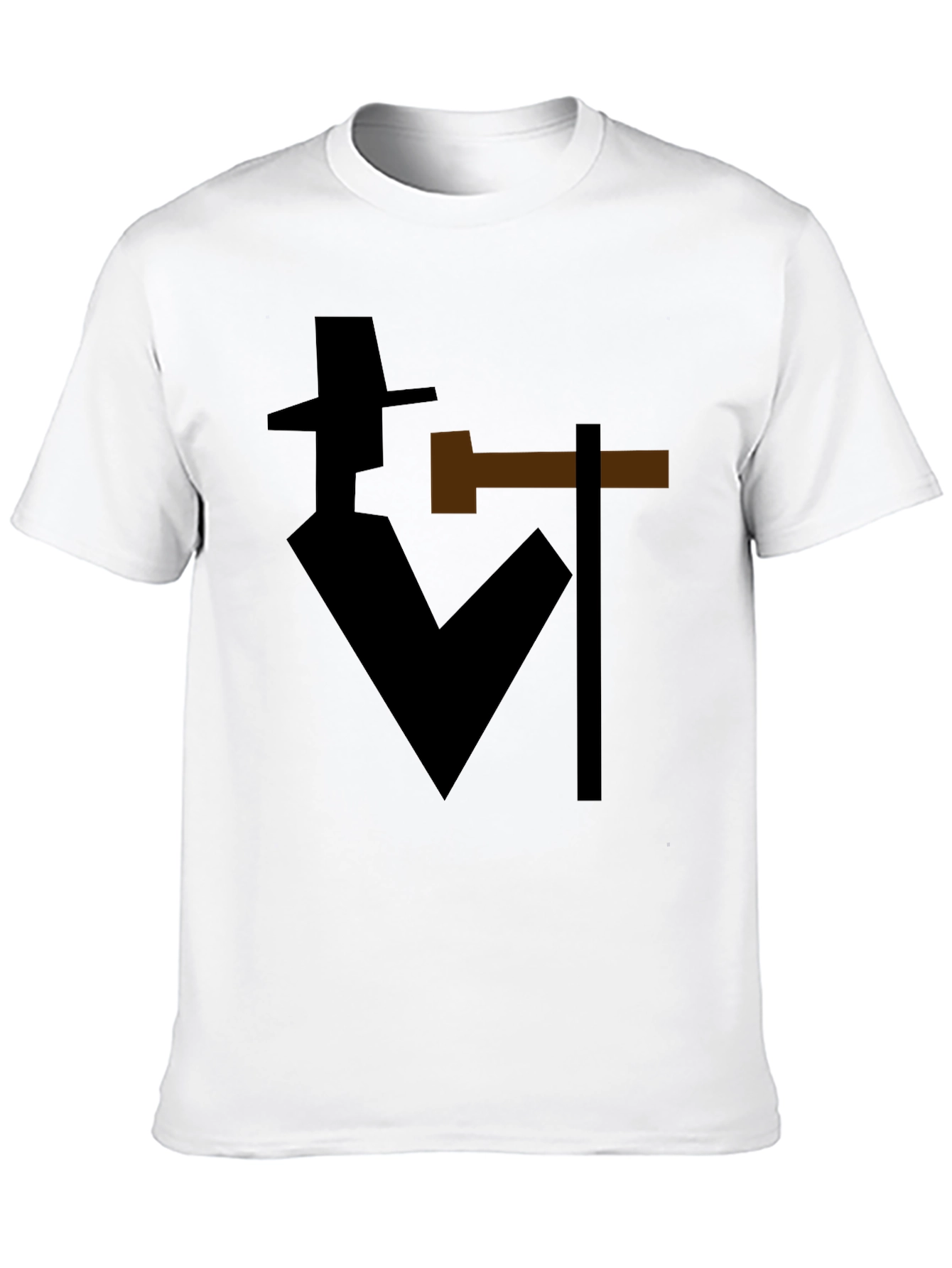 Black Abstract Detective Graphic T-Shirt - Stylish Silhouette Tee view 10