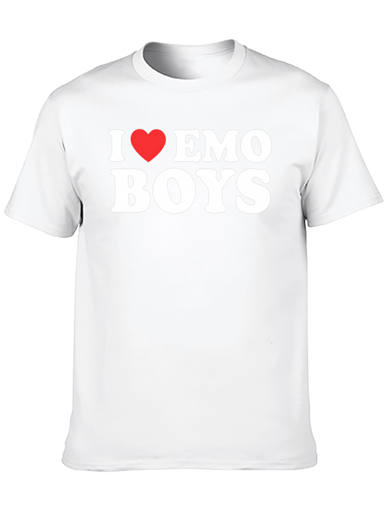 Black I Heart Emo Boys Graphic Tee - Black Crew Neck T-Shirt view 10