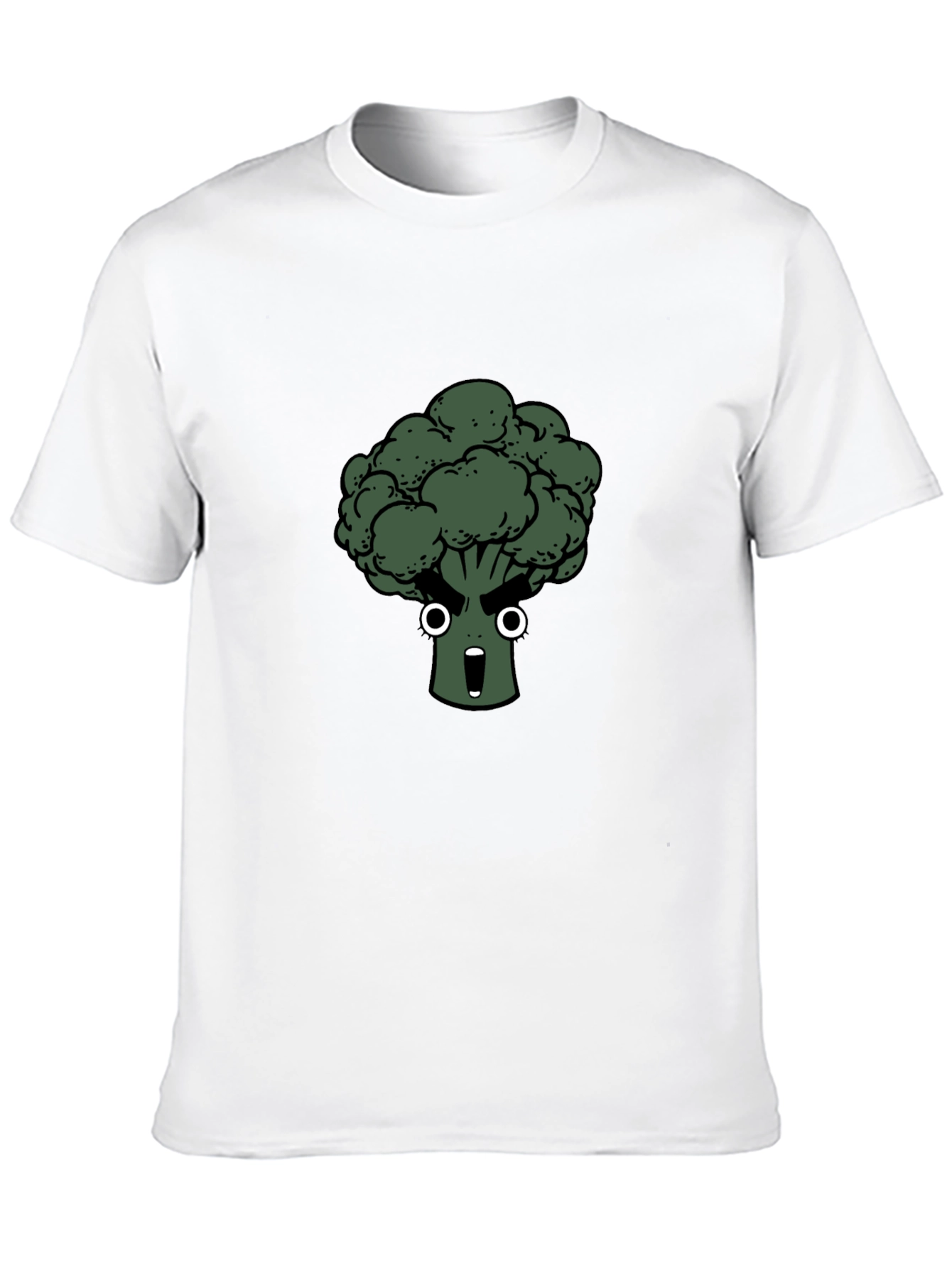 Black Funny Broccoli Cartoon Black T-Shirt view 10