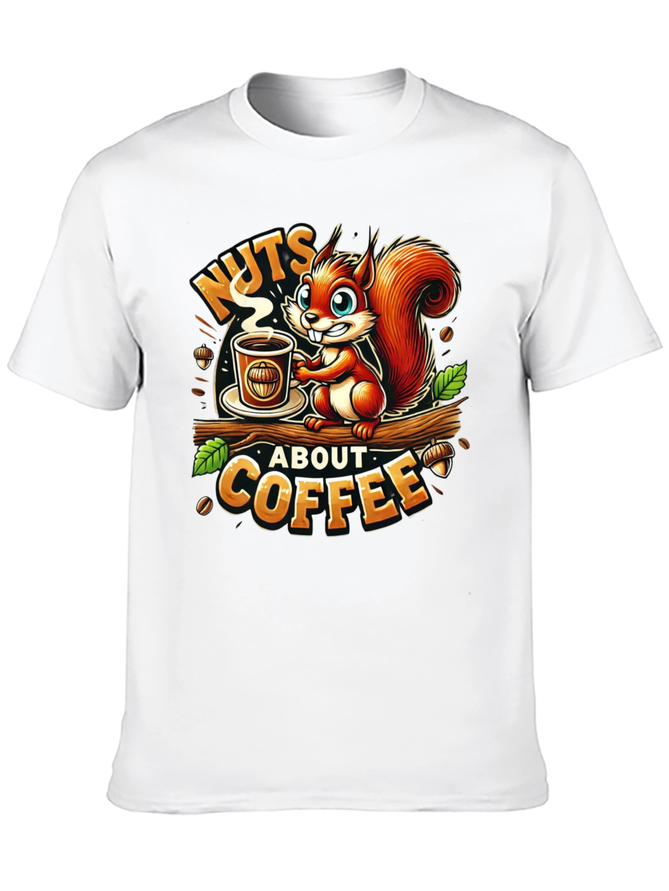 Black Nuts About Coffee Squirrel T-Shirt view 10