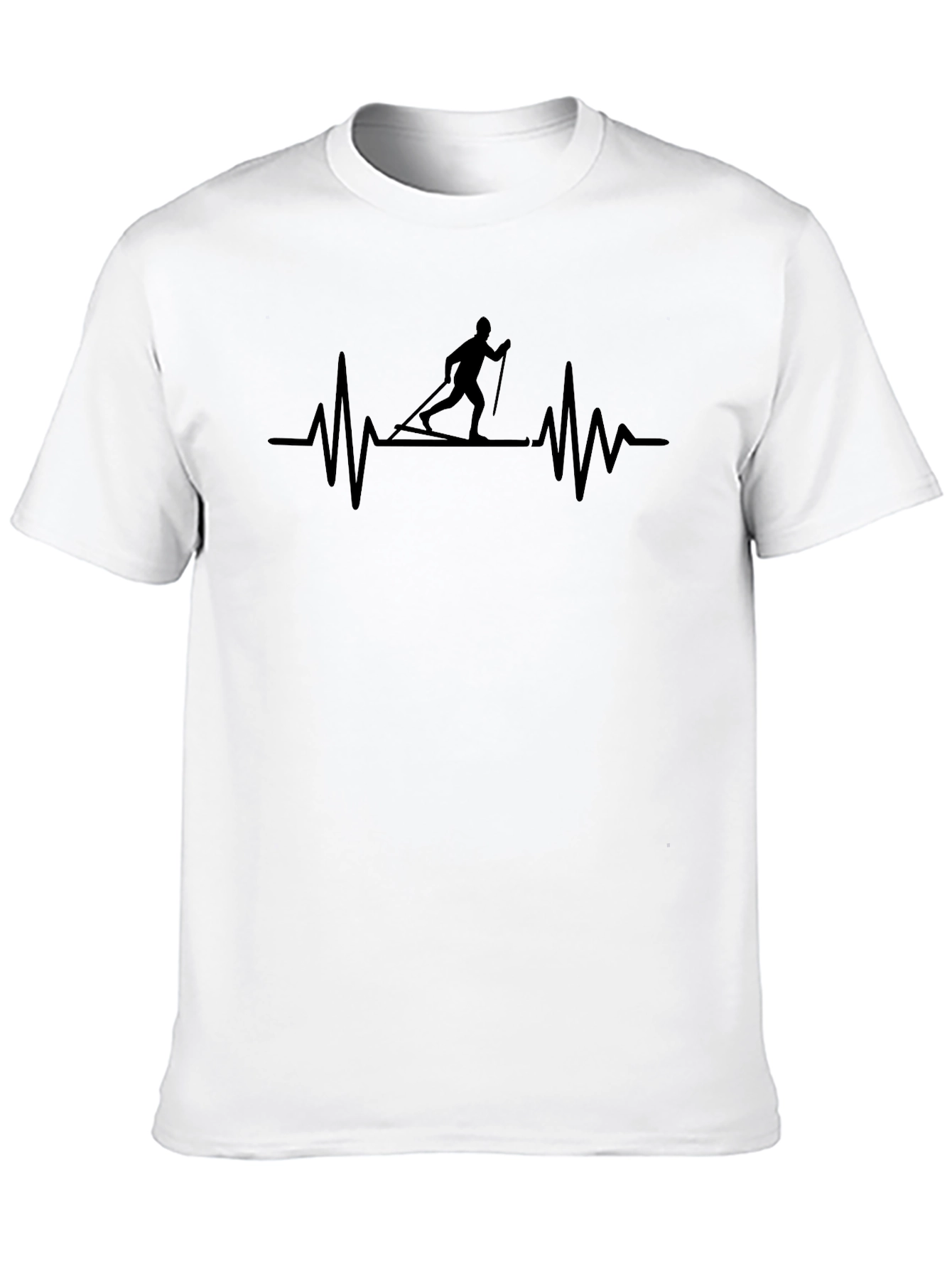 Black Ski Heartbeat T-Shirt - Active Lifestyle Tee view 10
