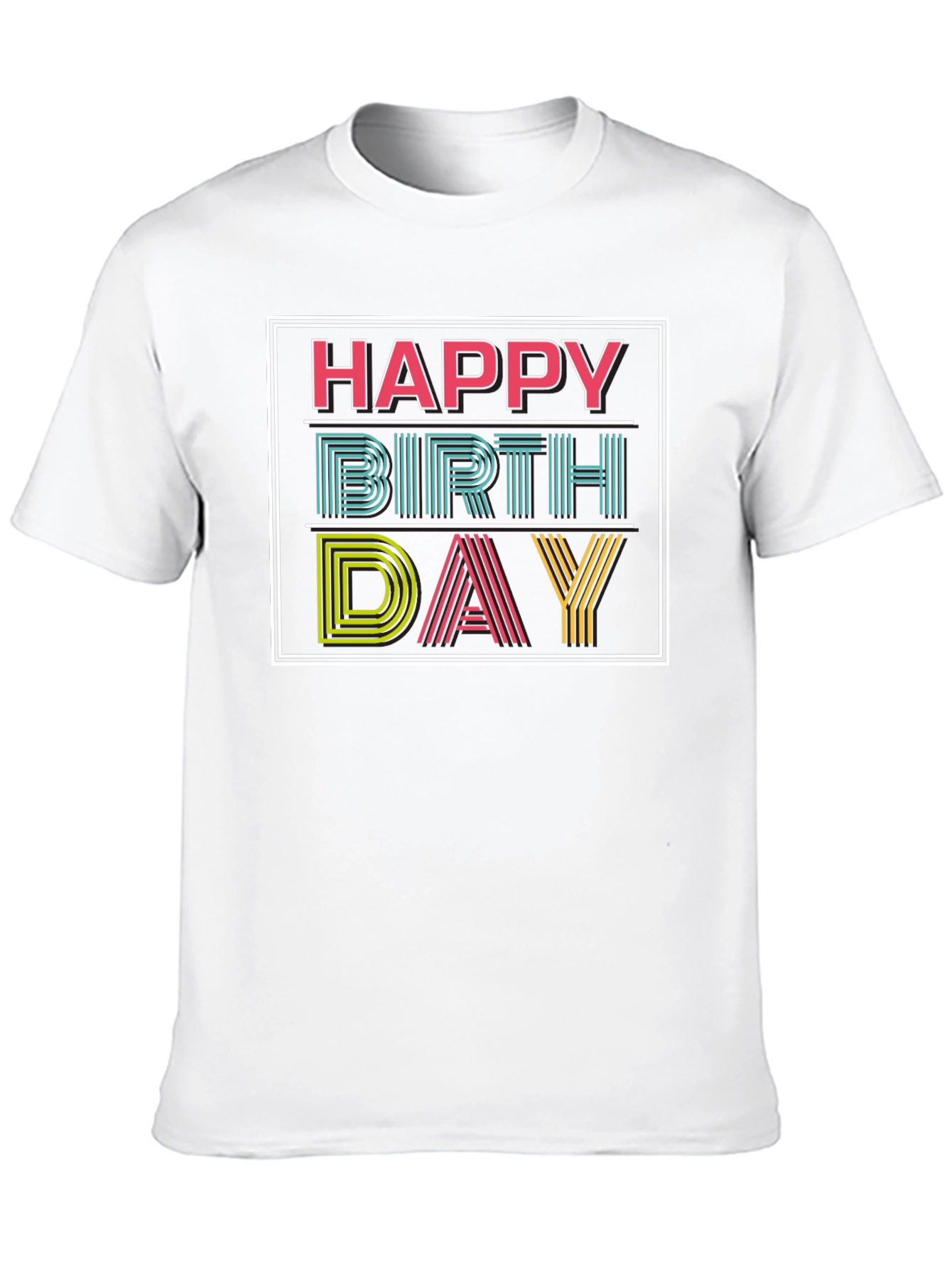 Black Happy Birthday Graphic Print Black T-Shirt view 10