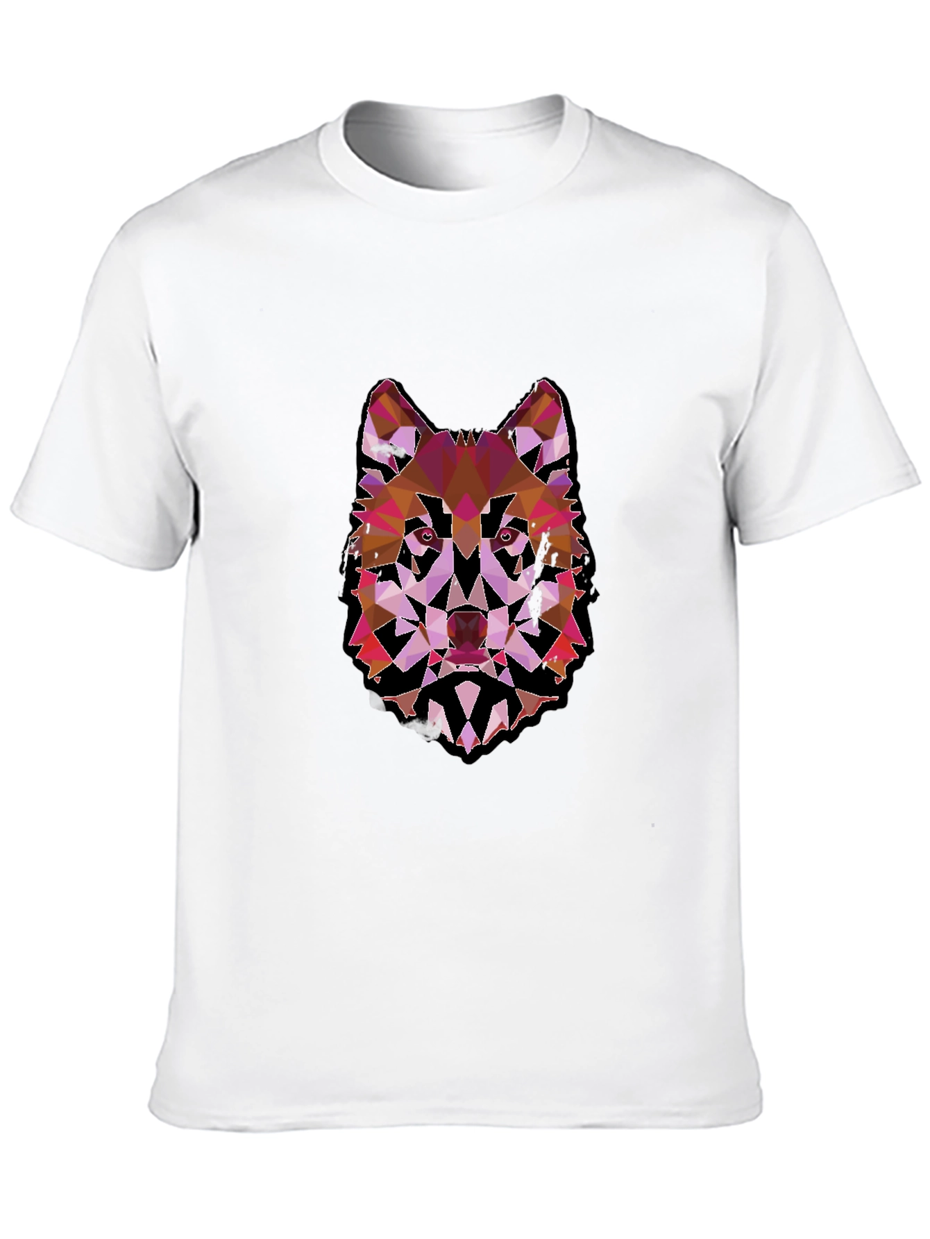Black Geometric Wolf Graphic Black Tee view 10