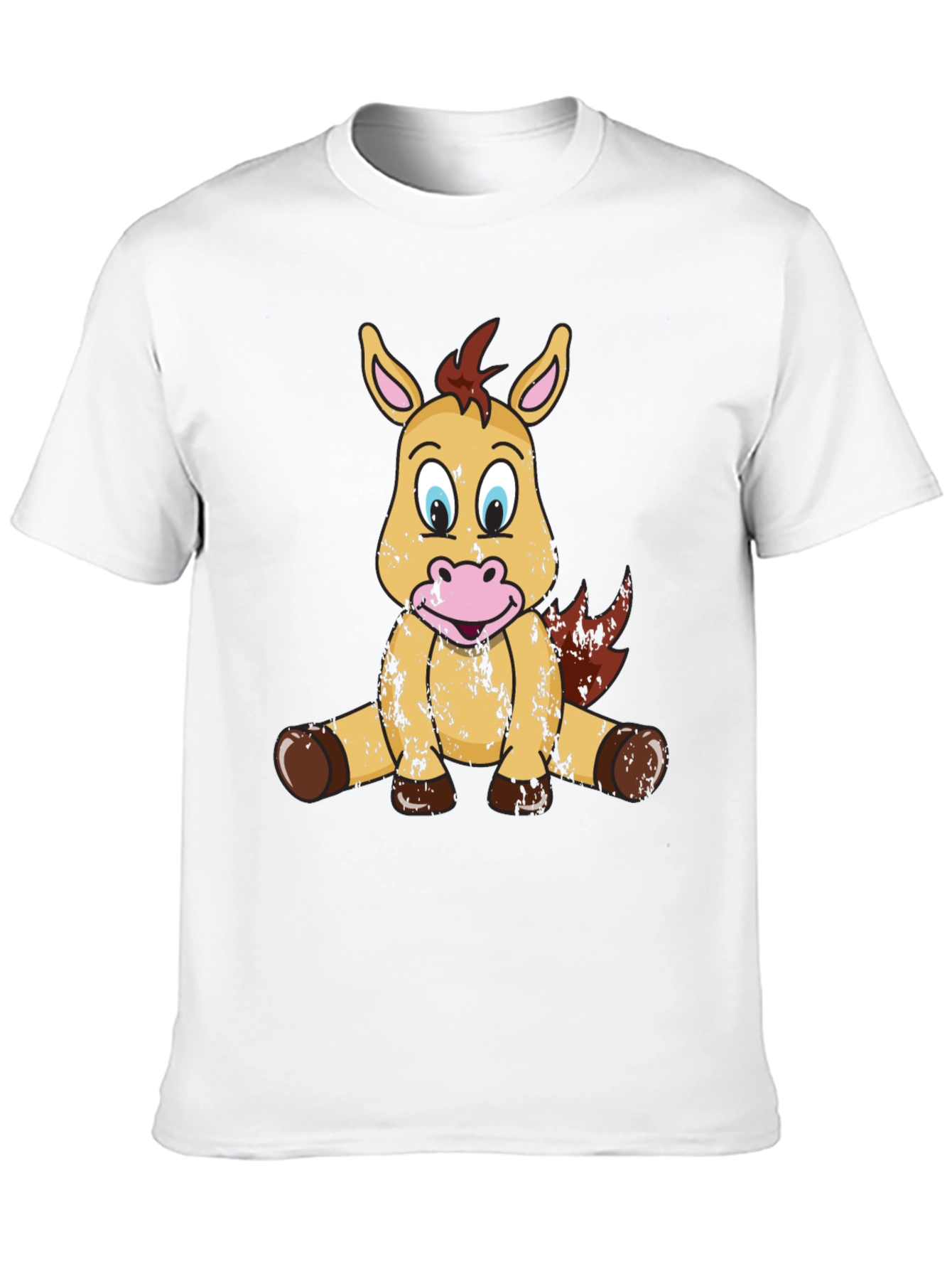 Black Cute Cartoon Horse T-Shirt view 10