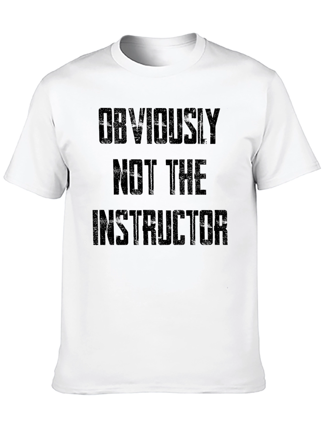 Black Obviously Not the Instructor Men's Black T-Shirt view 10
