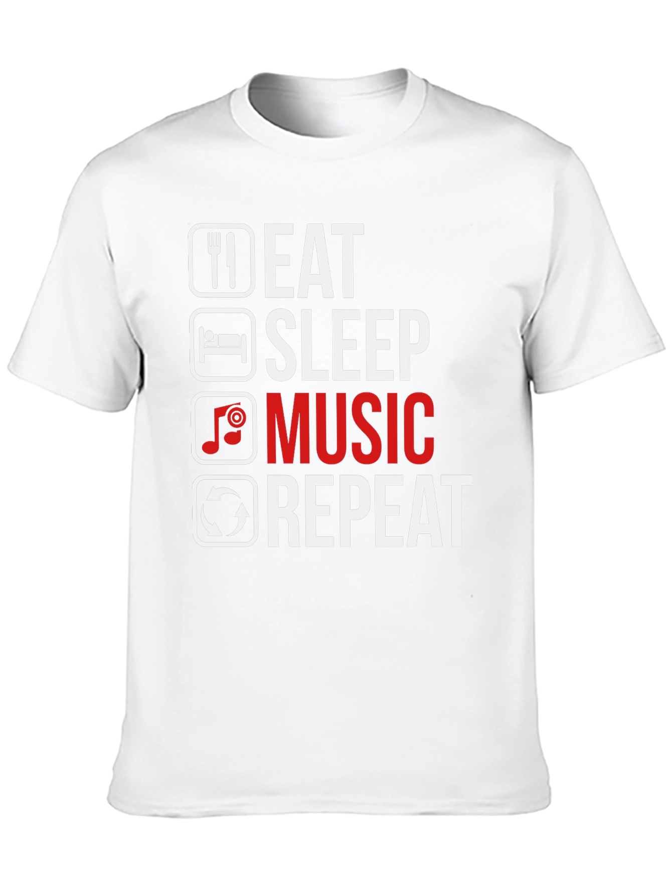 Black Eat Sleep Music Repeat T-Shirt - Music Lover Tee view 10