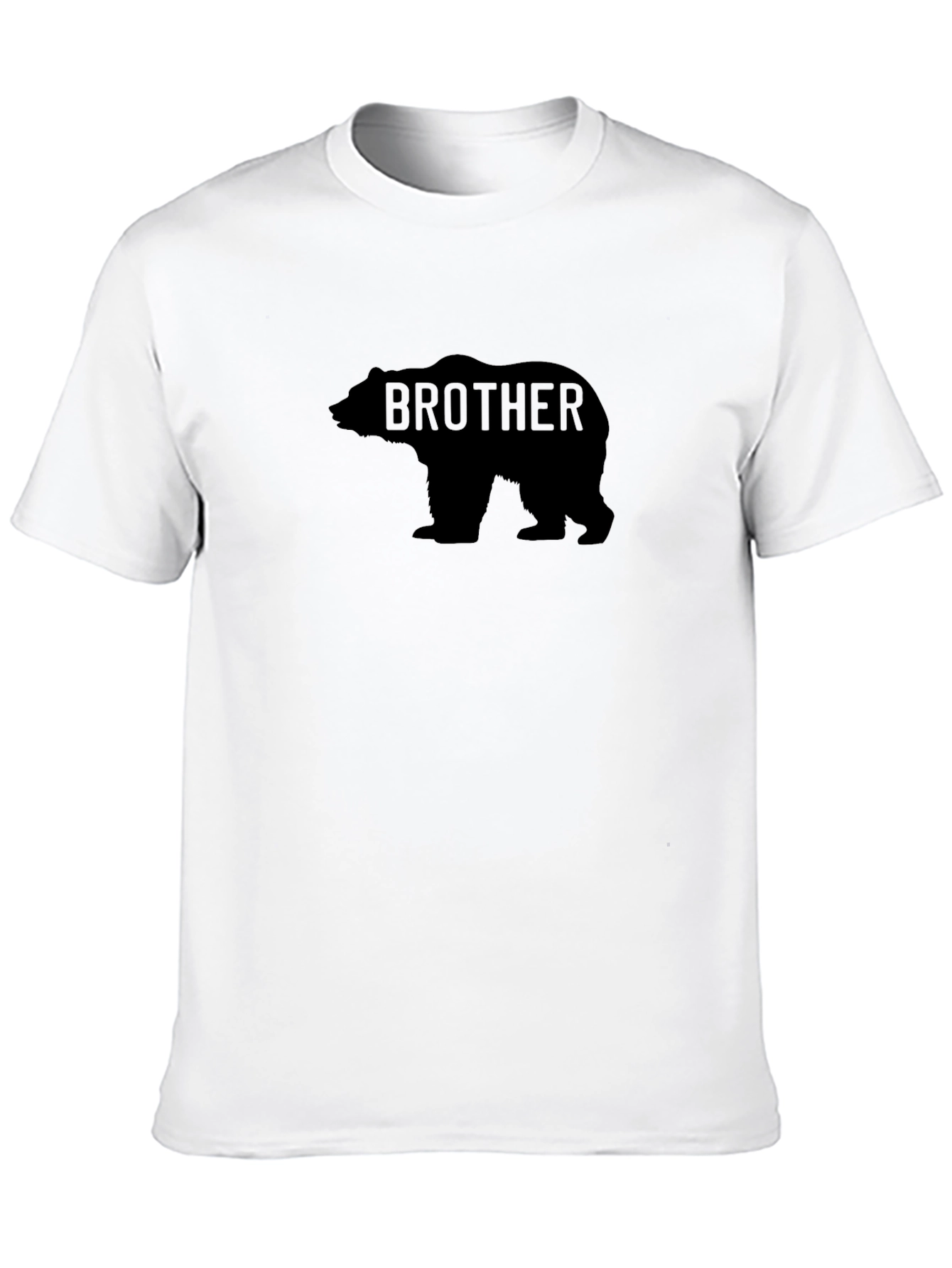 Black Brother Bear Graphic T-Shirt - Mens Black Crew Neck Tee view 10