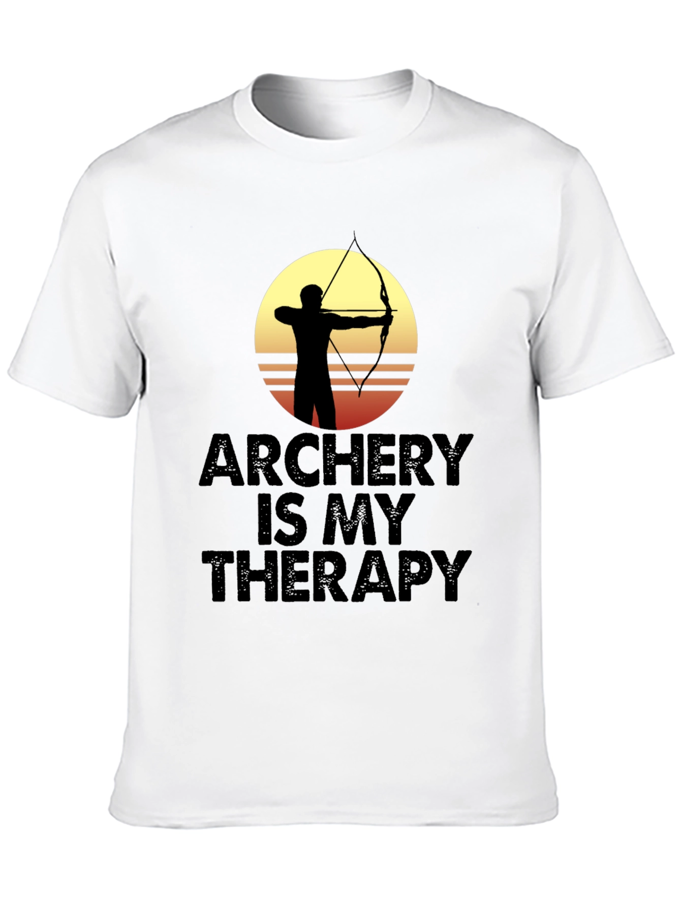 Black Archery Is My Therapy T-Shirt - Archer Silhouette Graphic Tee view 10
