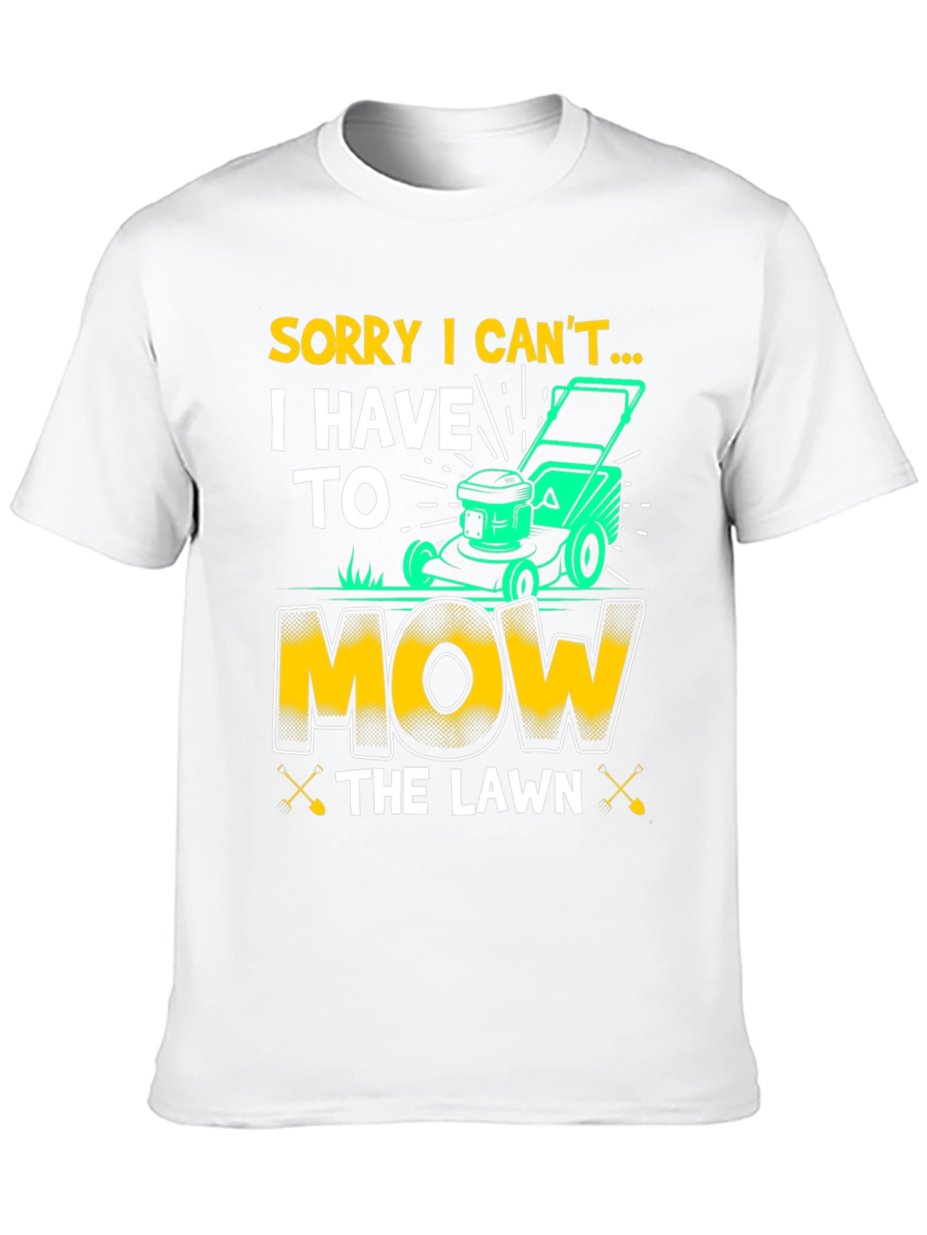 Black Funny "Mow the Lawn" Graphic T-Shirt view 10