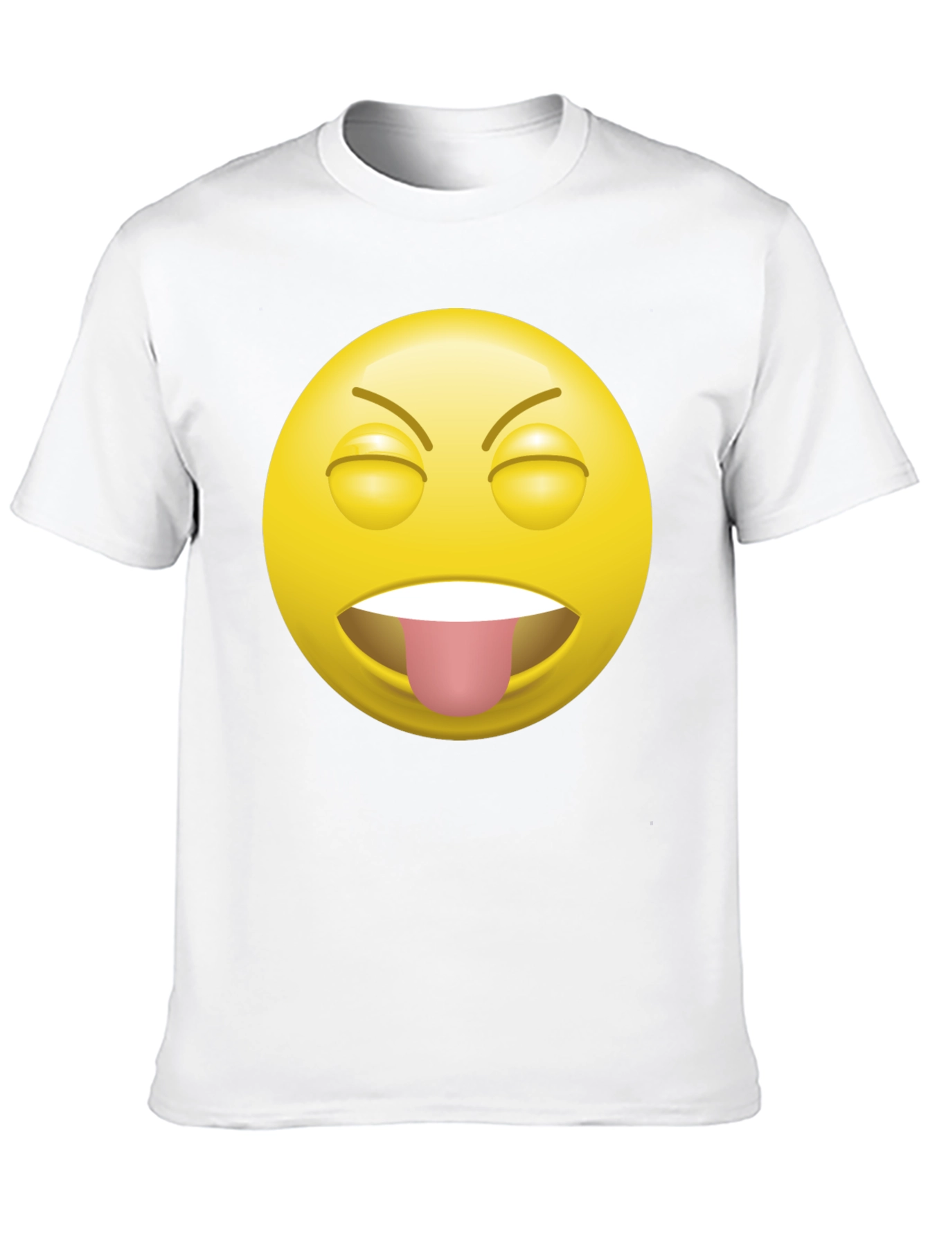 Black Funny Emoji Tongue Out Black T-Shirt view 10