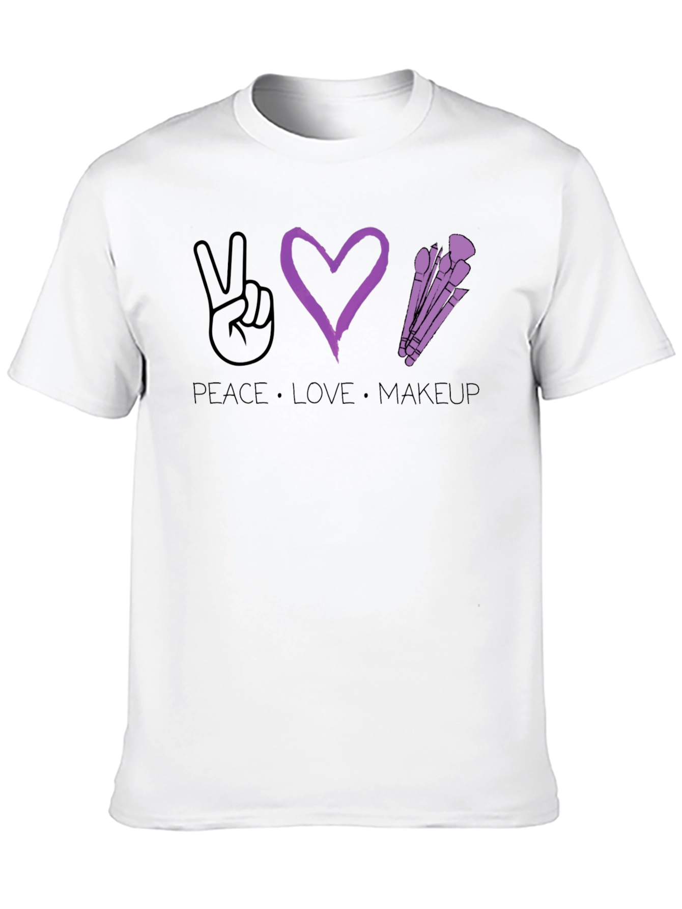 Black Peace Love Makeup T-Shirt - Stylish Graphic Tee view 10