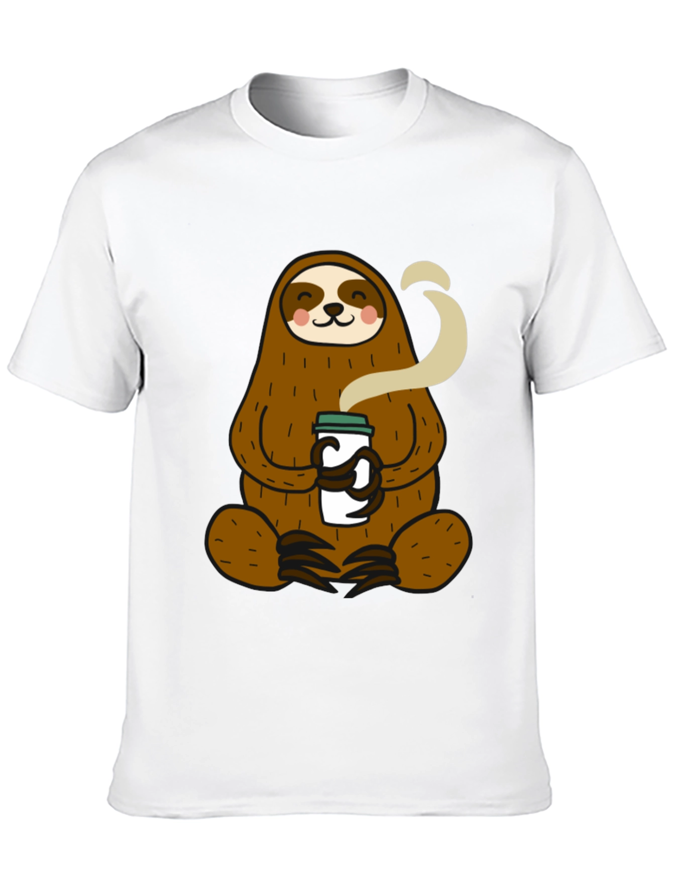 Black Sloth Coffee Lover Graphic Tee - Relaxed Fit Black T-Shirt view 10