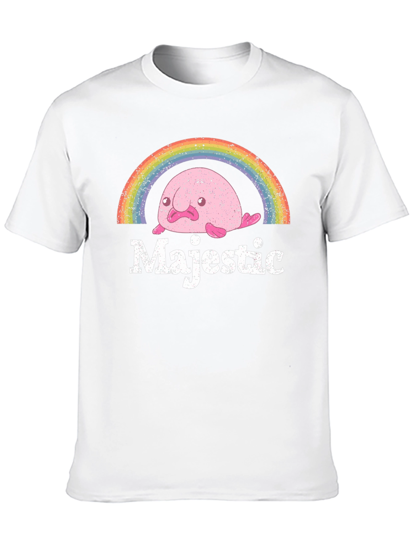 Black Majestic Blobfish Rainbow Graphic T-Shirt view 10