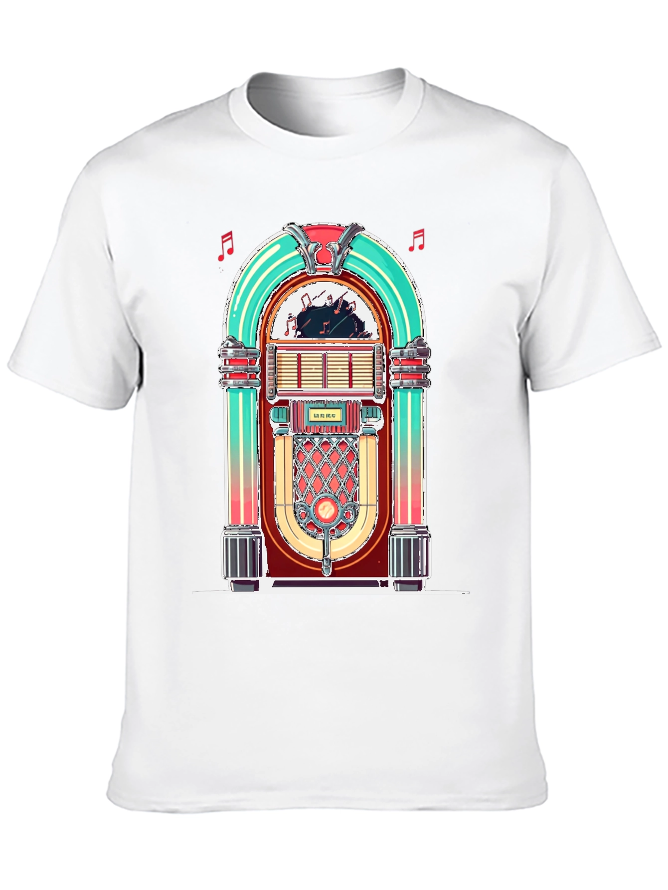 Black Retro Jukebox Graphic Tee - Vintage Music Lover Shirt view 10