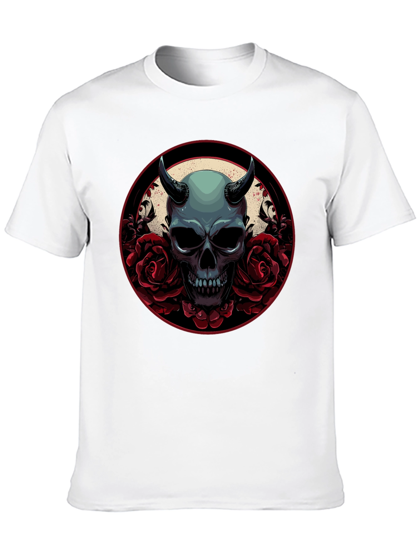 Black Skull & Roses Graphic Tee - Dark Aesthetic view 10