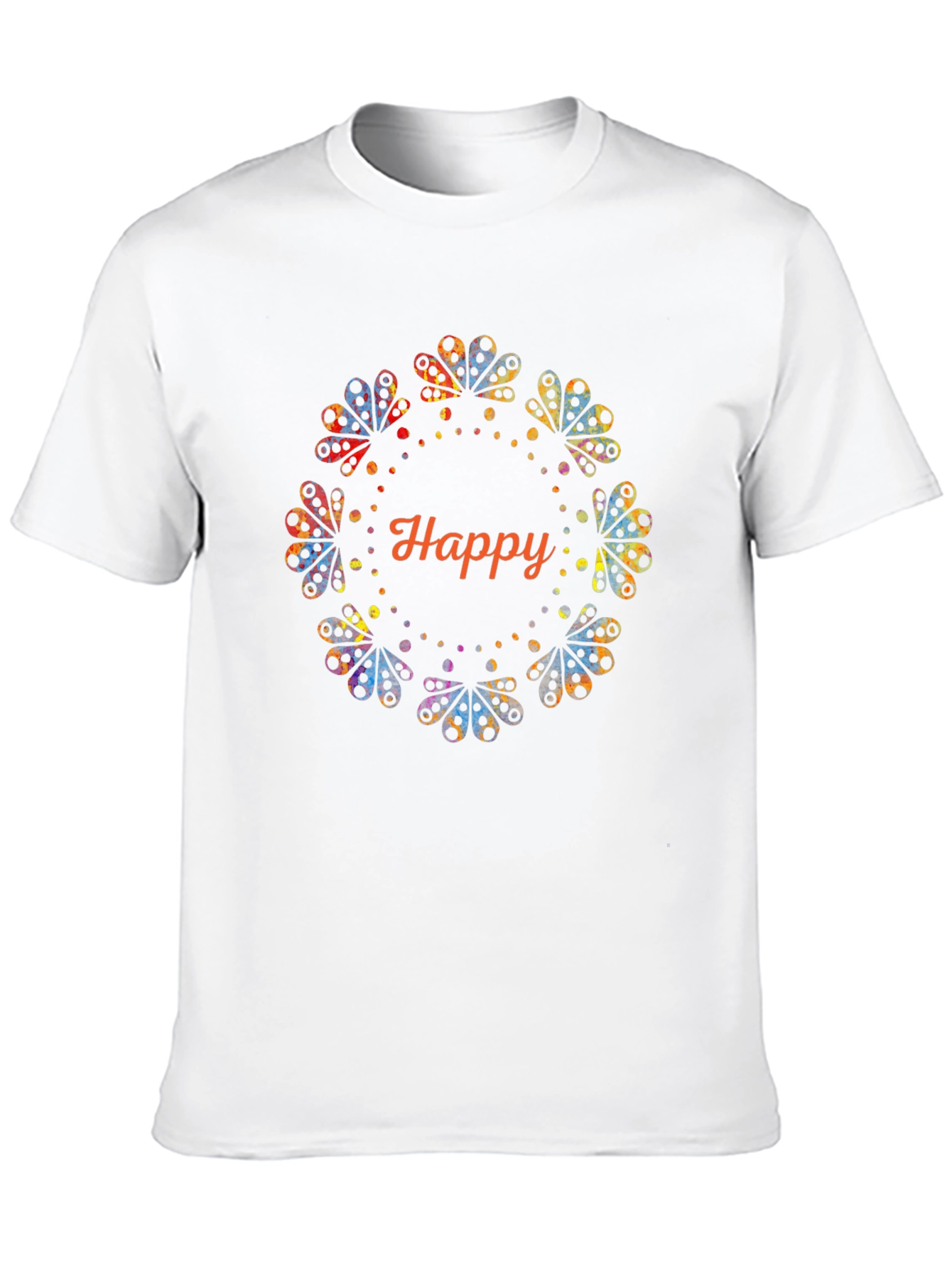 Black Happy Floral Graphic Black T-Shirt view 10