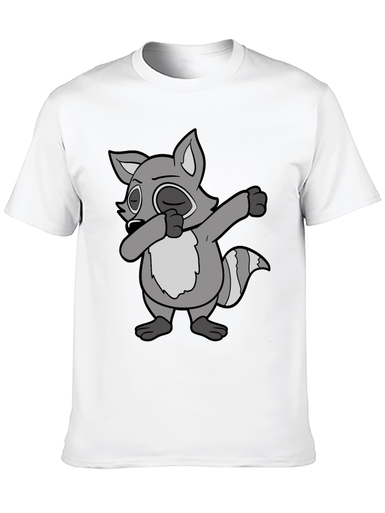 Black Dabbing Raccoon Graphic Tee view 10