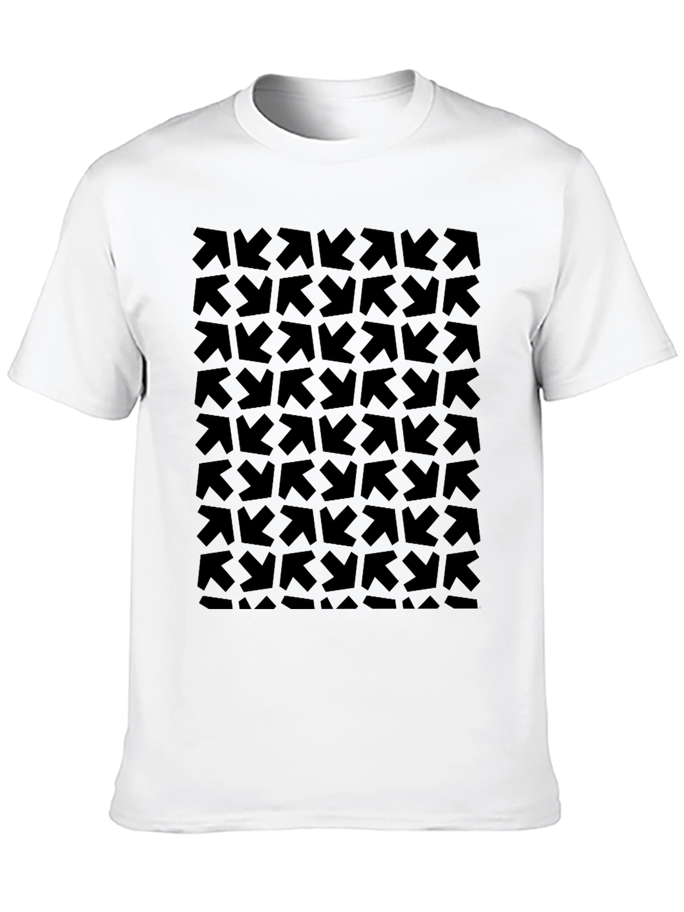 Abstract Arrow Pattern Black T-Shirt - Modern Graphic Tee - 10